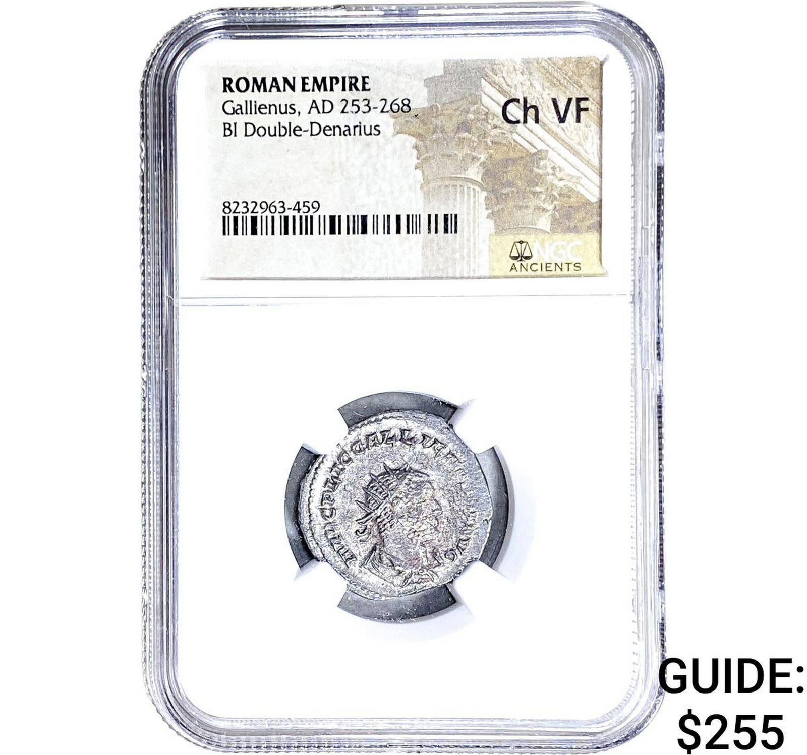 Roman Gallienus, AD 253-268 BI Dbl-Denarius NGC Ch VF: Roman Gallienus, AD 253-268 BI Dbl-Denarius NGC Ch VF