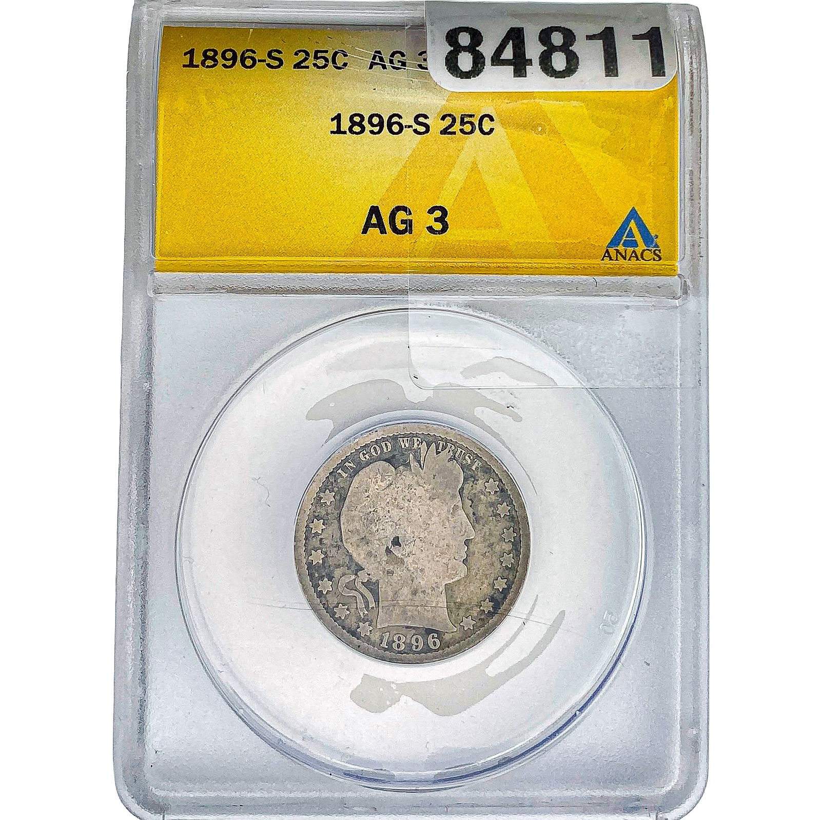 1896-S Barber Quarter ANACS AG3 (1 of 2)