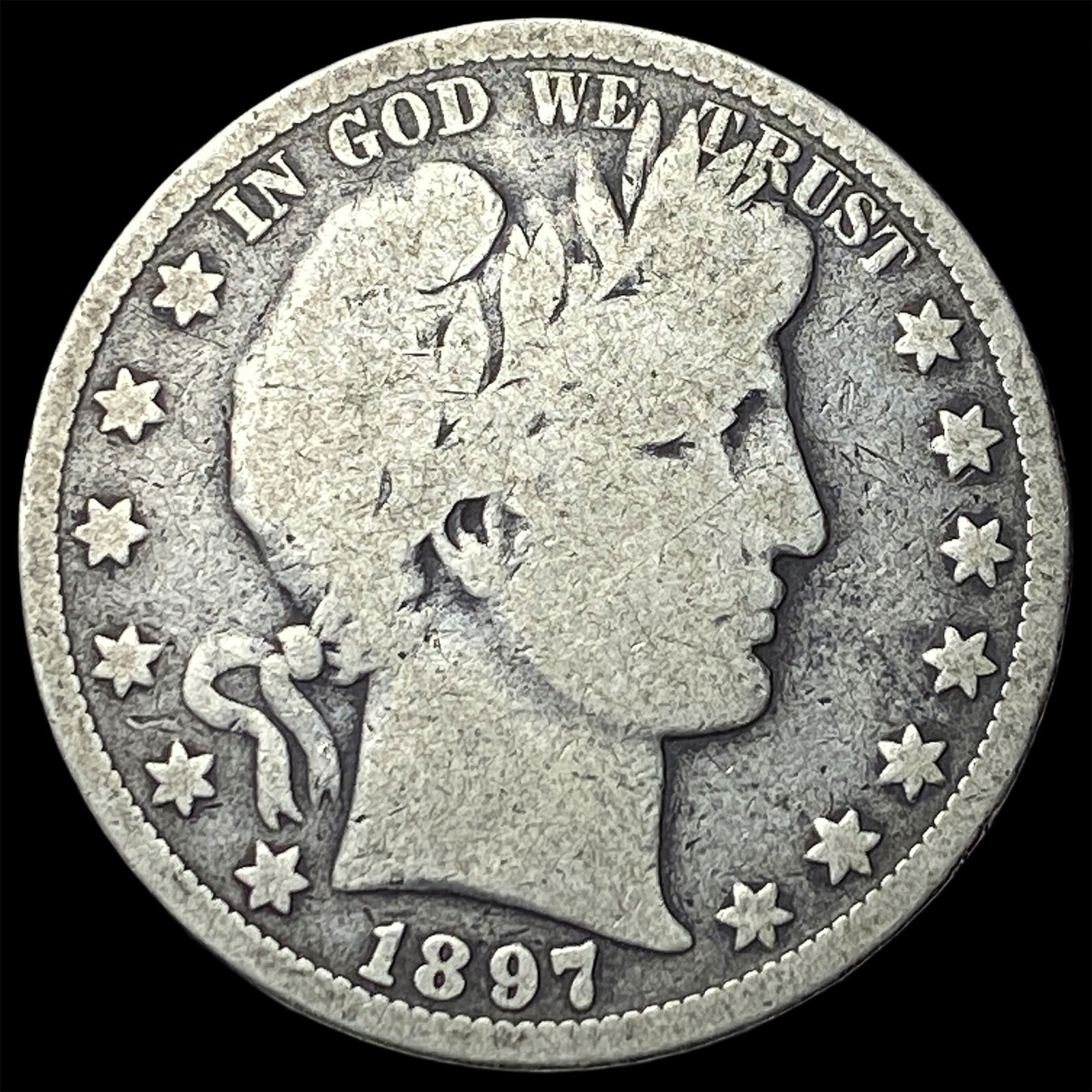 1897-O Silver Barber Half Dollar NICELY CIRCULATED: 1897-O Silver Barber Half Dollar NICELY CIRCULATED