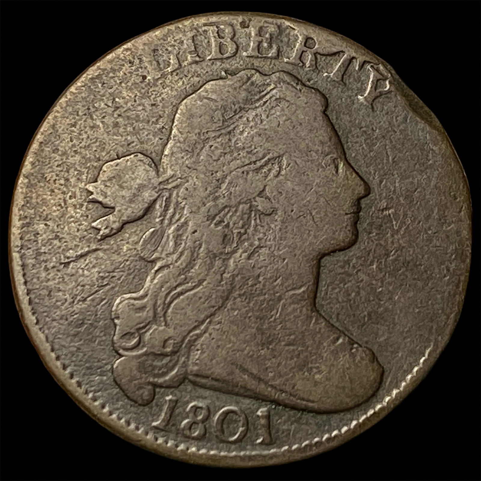 1801 Draped Bust Large Cent NICELY CIRCULATED: 1801 Draped Bust Large Cent NICELY CIRCULATED