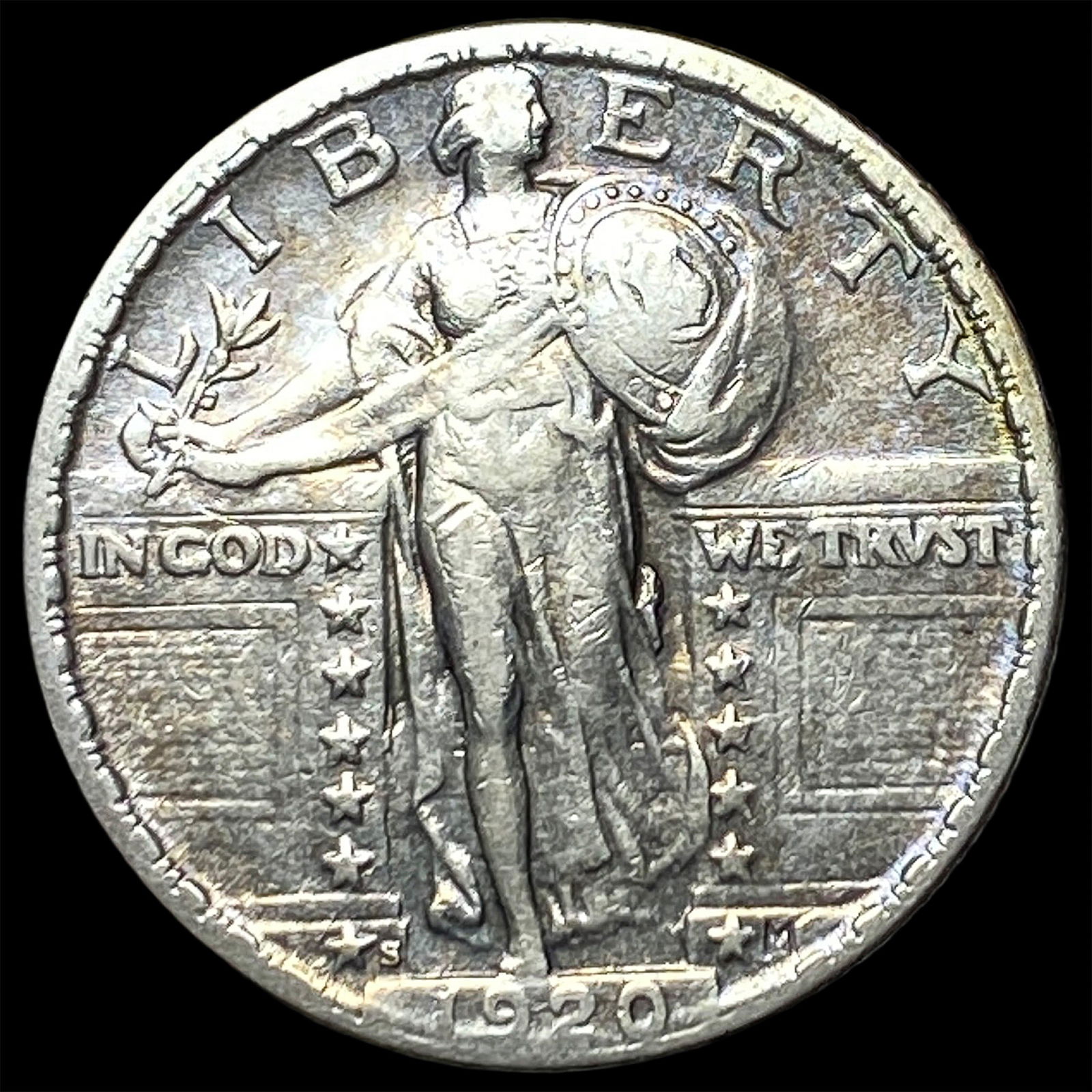 1920-S Silver Standing Liberty Quarter NEARLY UNCIRCULATED (1 of 2)