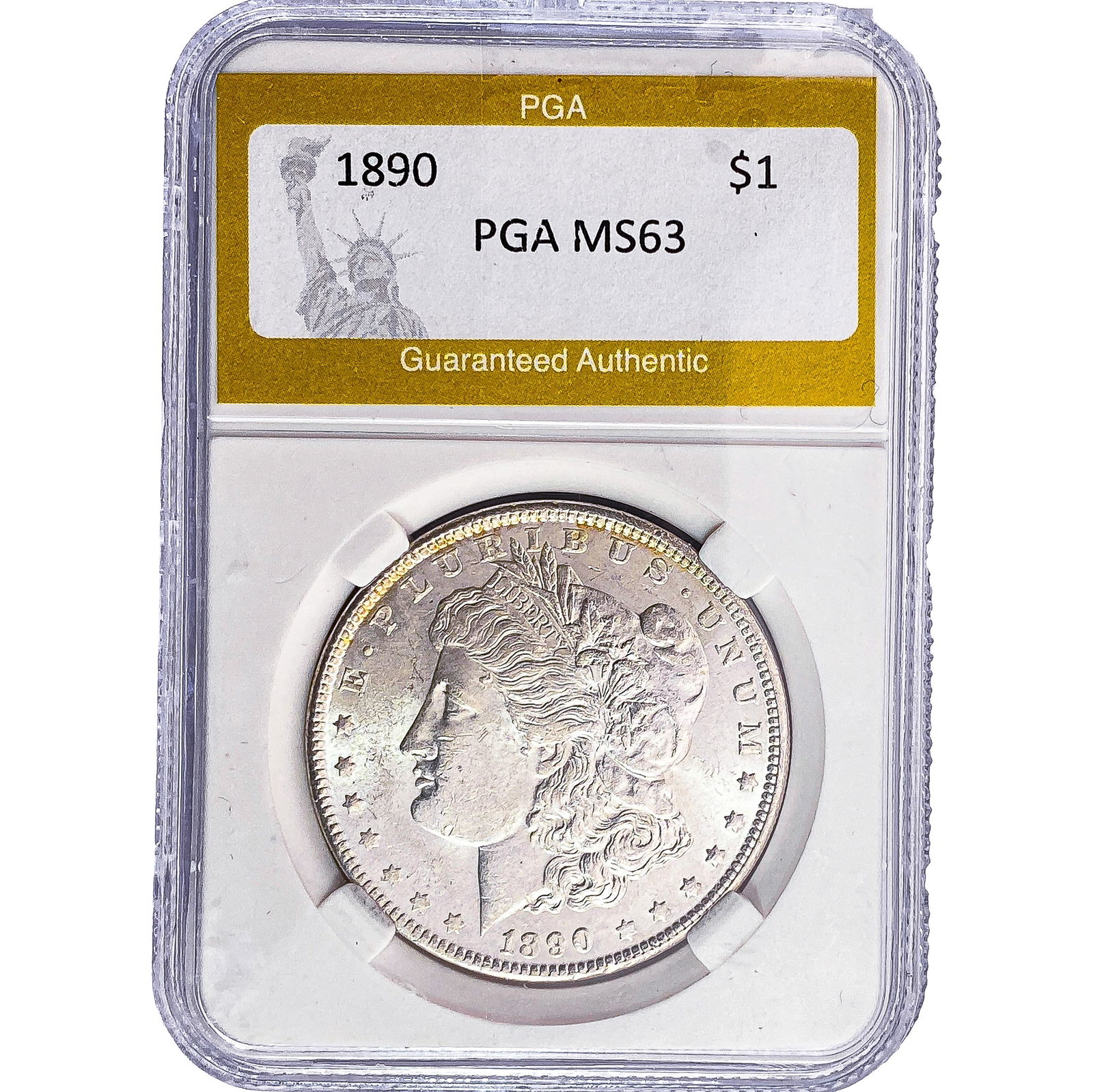 1890 Morgan Silver Dollar PGA MS63: 1890 Morgan Silver Dollar PGA MS63