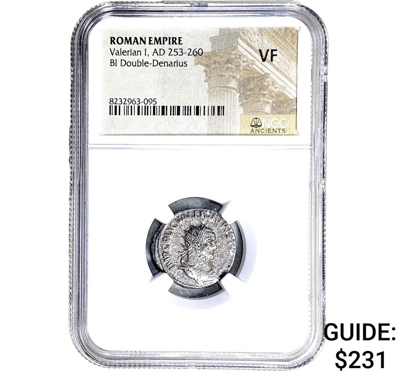 Roman Valerian I, AD 253-260 BI Dbl-Denarius NGC VF: Roman Valerian I, AD 253-260 BI Dbl-Denarius NGC VF