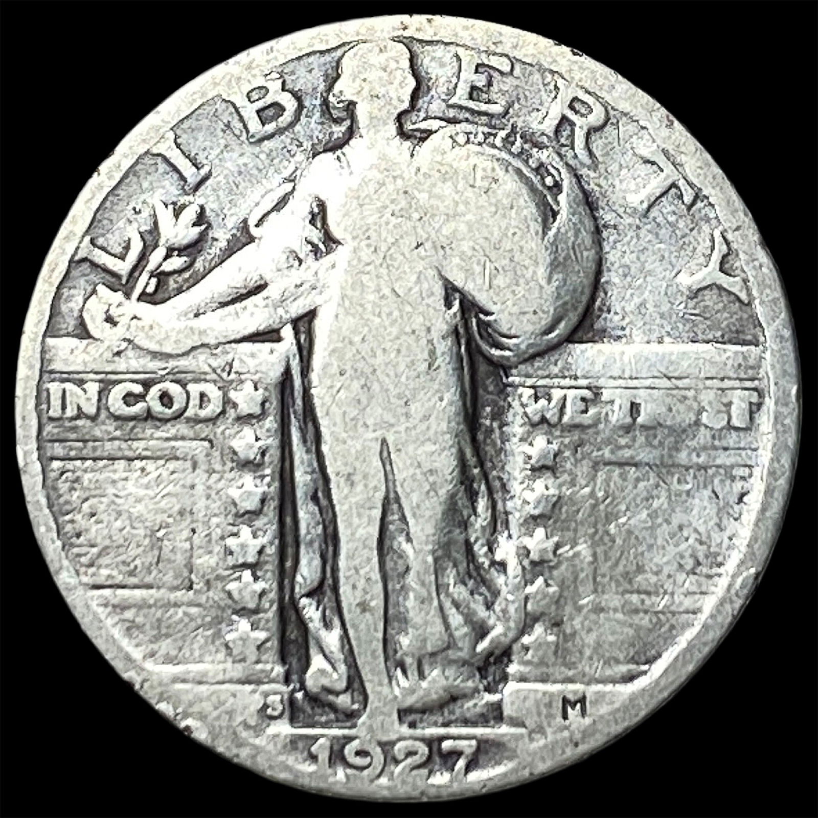 1927-S Standing Liberty Quarter NICELY CIRCULATED: 1927-S Standing Liberty Quarter NICELY CIRCULATED