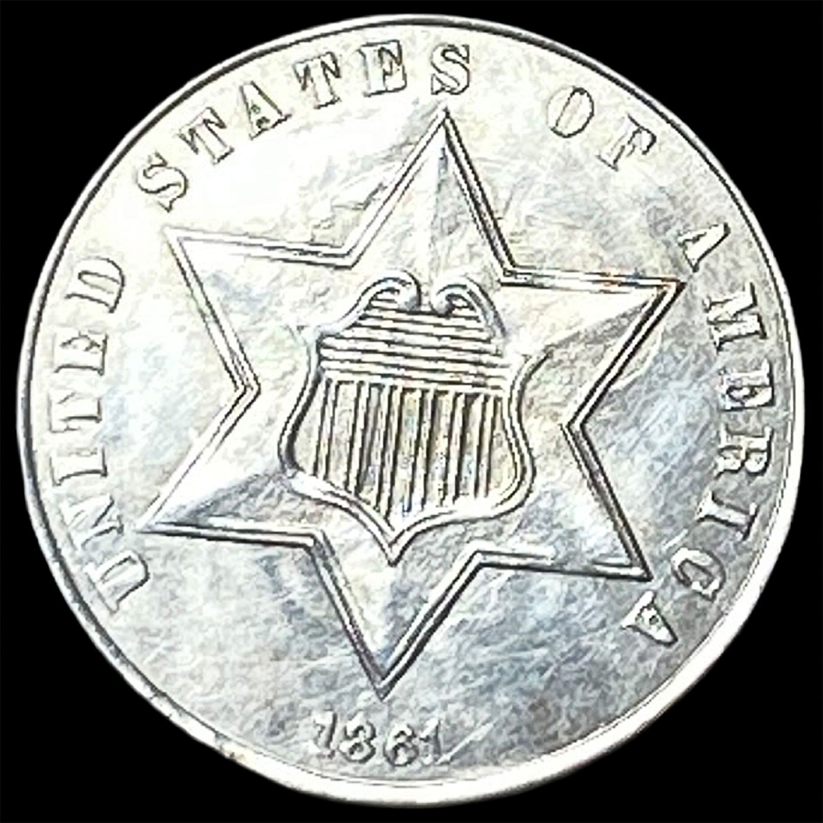 1861 Silver Three-Cent Piece UNCIRCULATED (1 of 2)