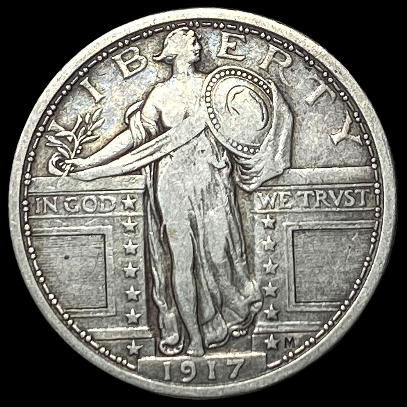 1917 Type 1 Standing Liberty Quarter NEARLY UNCIRCULATED: 1917 Type 1 Standing Liberty Quarter NEARLY UNCIRCULATED