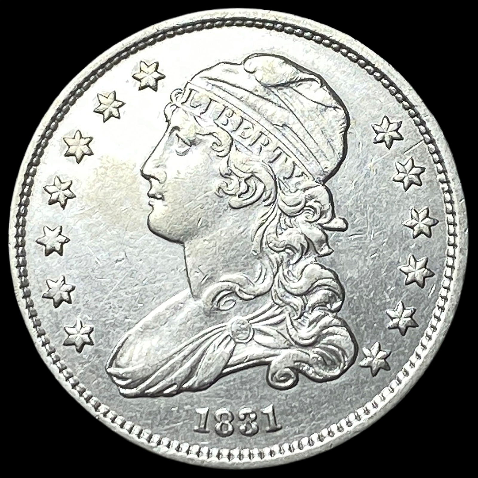 1831 Capped Bust Silver Quarter CHOICE AU (1 of 2)
