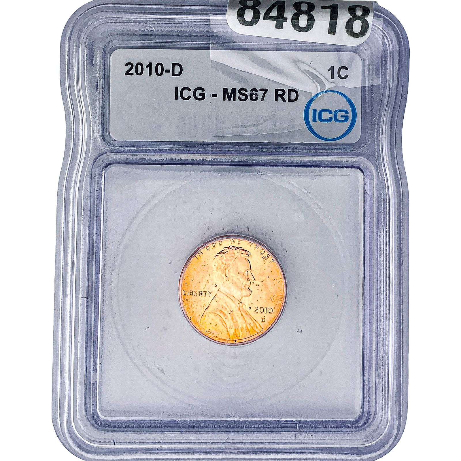 2010-D Lincoln Shield Penny ICG MS67 RD: 2010-D Lincoln Shield Penny ICG MS67 RD