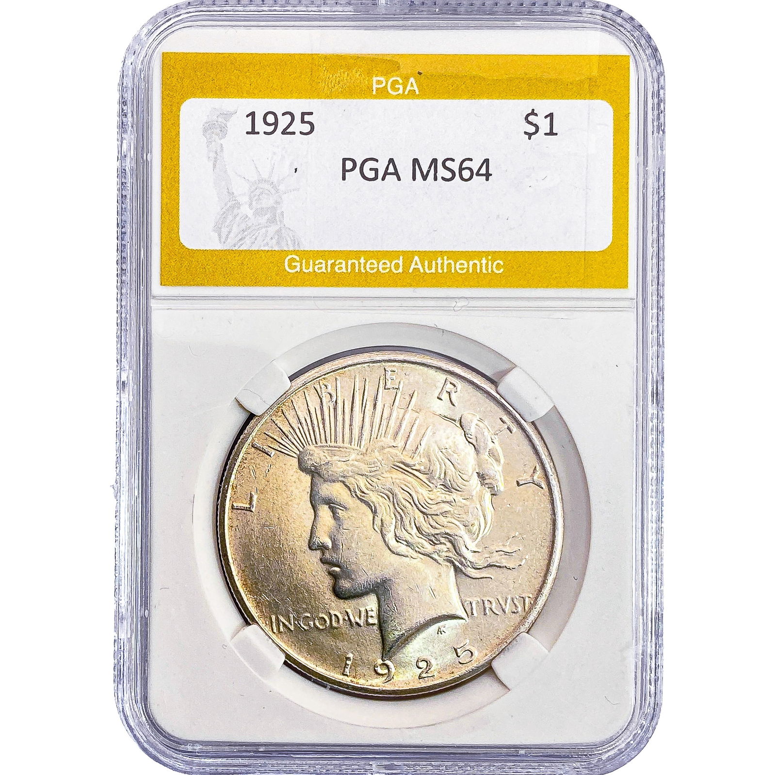 1925 Silver Peace Dollar PGA MS64: 1925 Silver Peace Dollar PGA MS64
