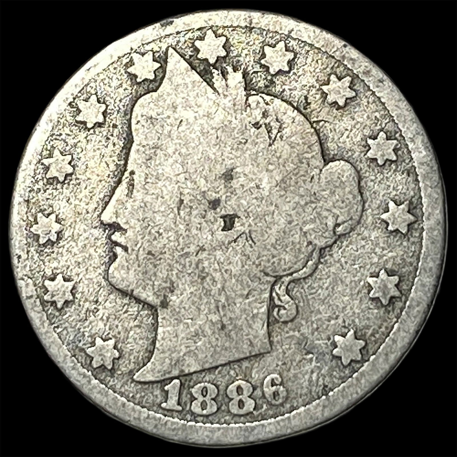 1886 Liberty Head Nickel NICELY CIRCULATED: 1886 Liberty Head Nickel NICELY CIRCULATED