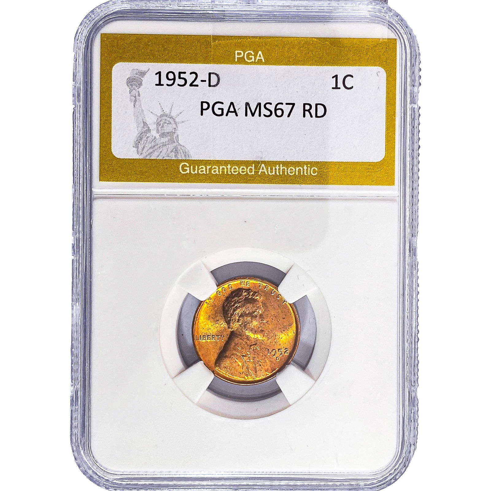 1952-D Wheat Cent PGA MS67 RD: 1952-D Wheat Cent PGA MS67 RD