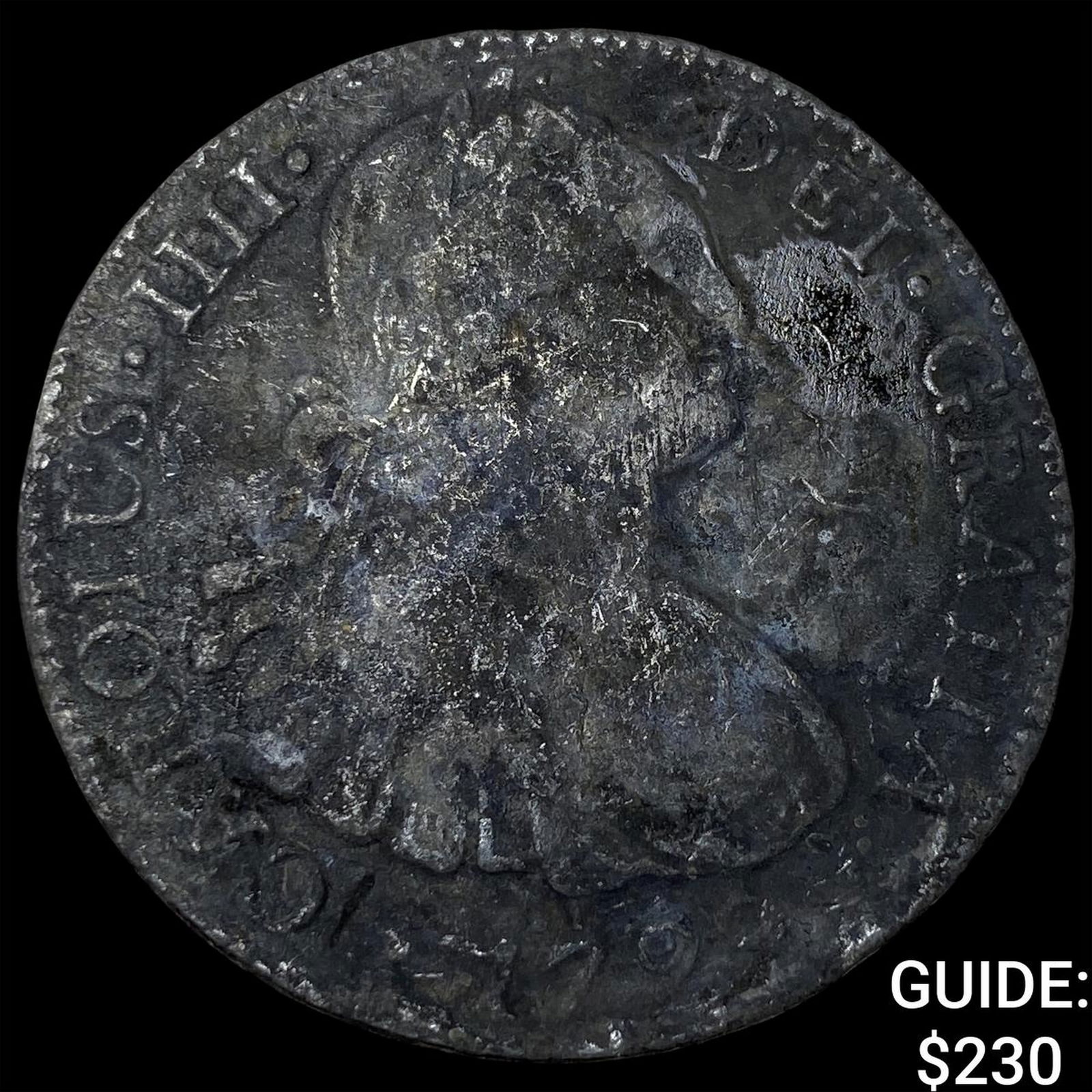 Colonial Spain Silver 8 Reales Punchmarked NEARLY UNCIRCULATED: Colonial Spain Silver 8 Reales Punchmarked NEARLY UNCIRCULATED