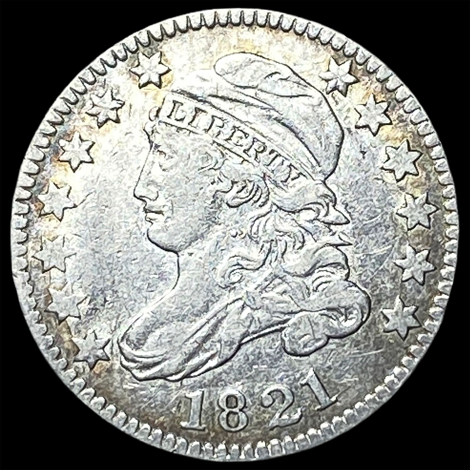 1821 Capped Bust Dime ABOUT UNCIRCULATED: 1821 Capped Bust Dime ABOUT UNCIRCULATED