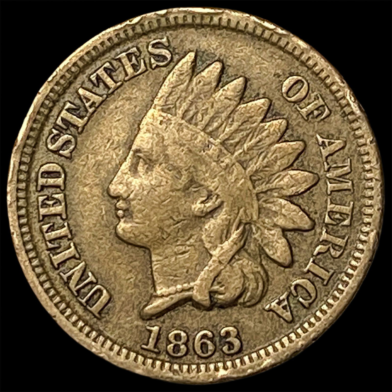 1863 Indian Head Cent CHOICE AU (1 of 2)