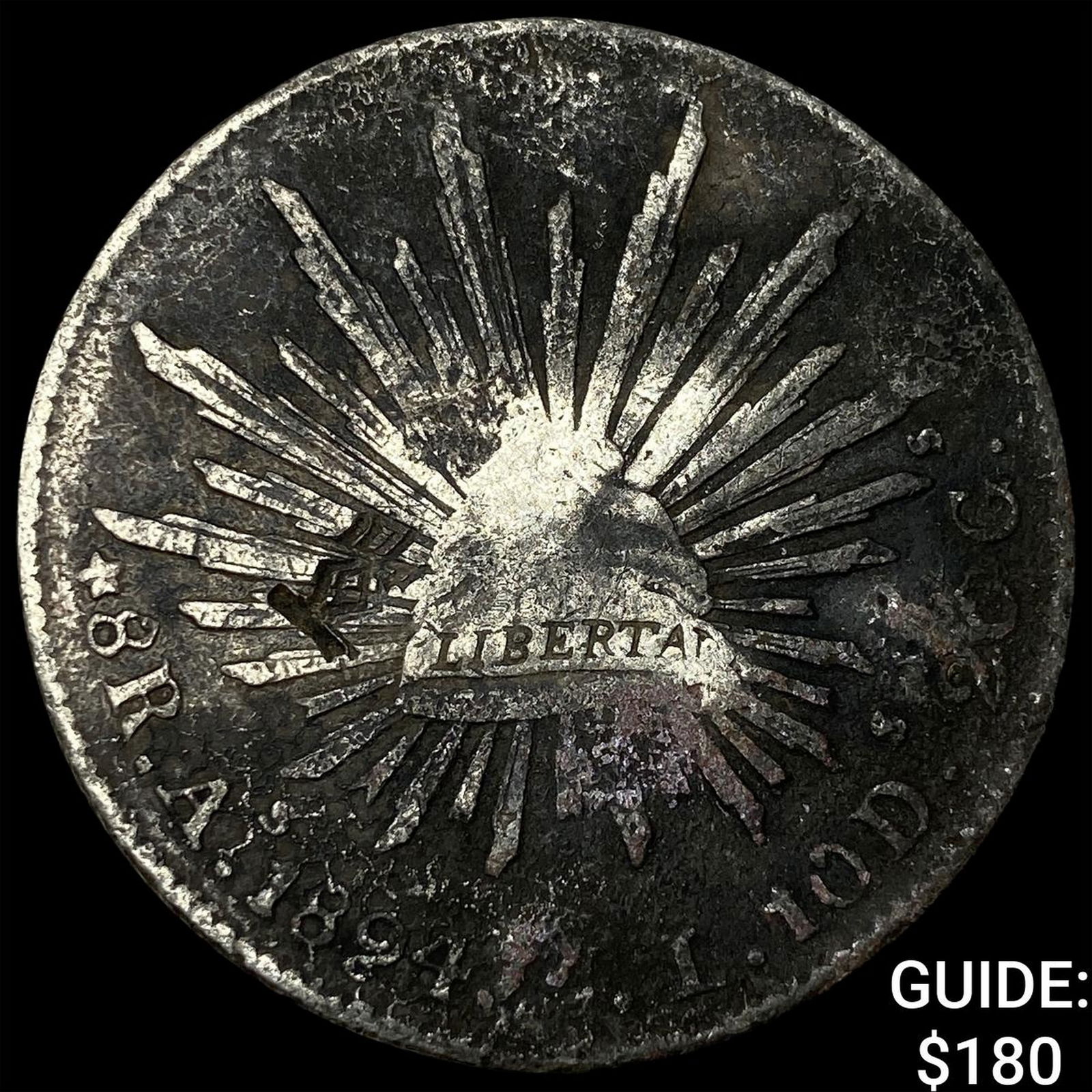 Mexico Silver 8 Reales Punchmarked NEARLY UNCIRCULATED: Mexico Silver 8 Reales Punchmarked NEARLY UNCIRCULATED