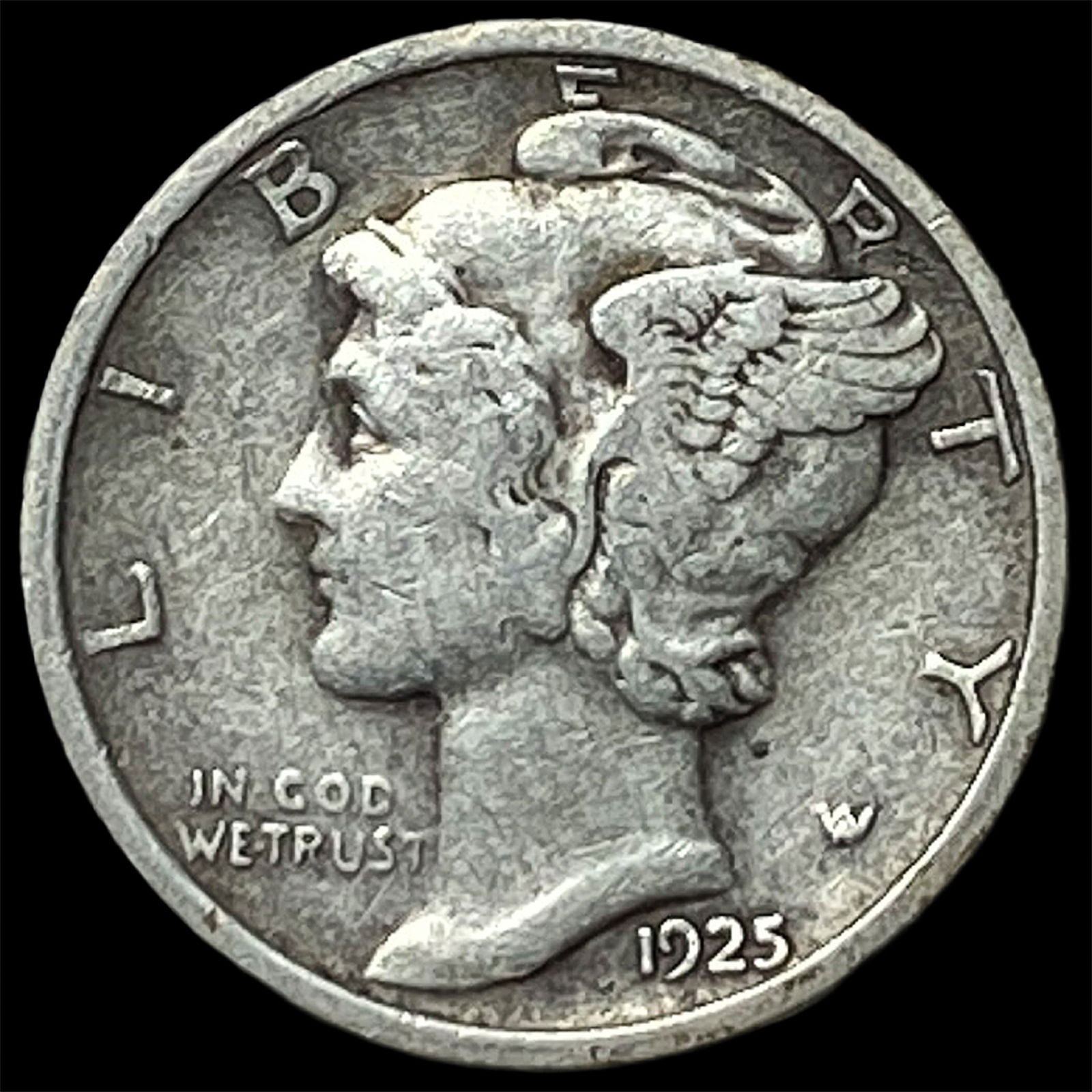 1925-D Silver Mercury Dime CLOSELY UNCIRCULATED: 1925-D Silver Mercury Dime CLOSELY UNCIRCULATED
