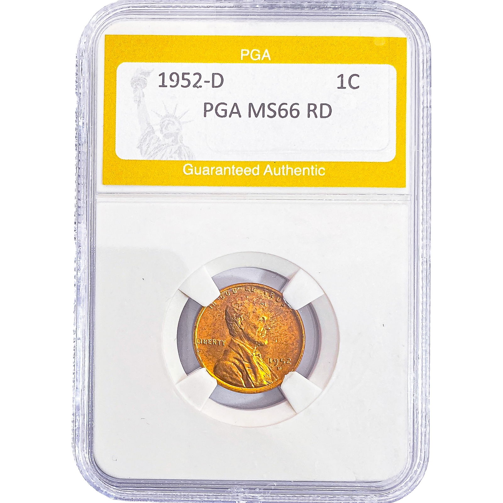 1952-D Wheat Cent PGA MS66 RD: 1952-D Wheat Cent PGA MS66 RD