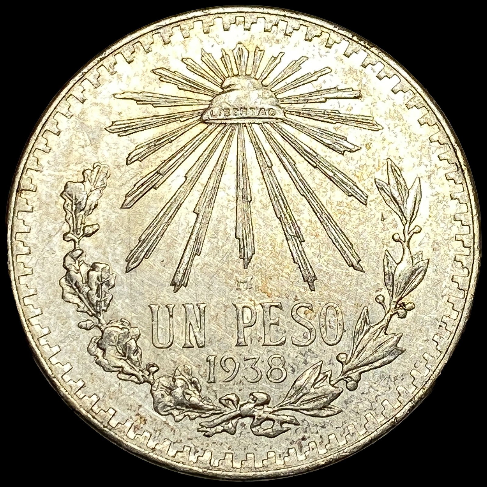 1938 Mexico Silver Un Peso CHOICE AU: 1938 Mexico Silver Un Peso CHOICE AU