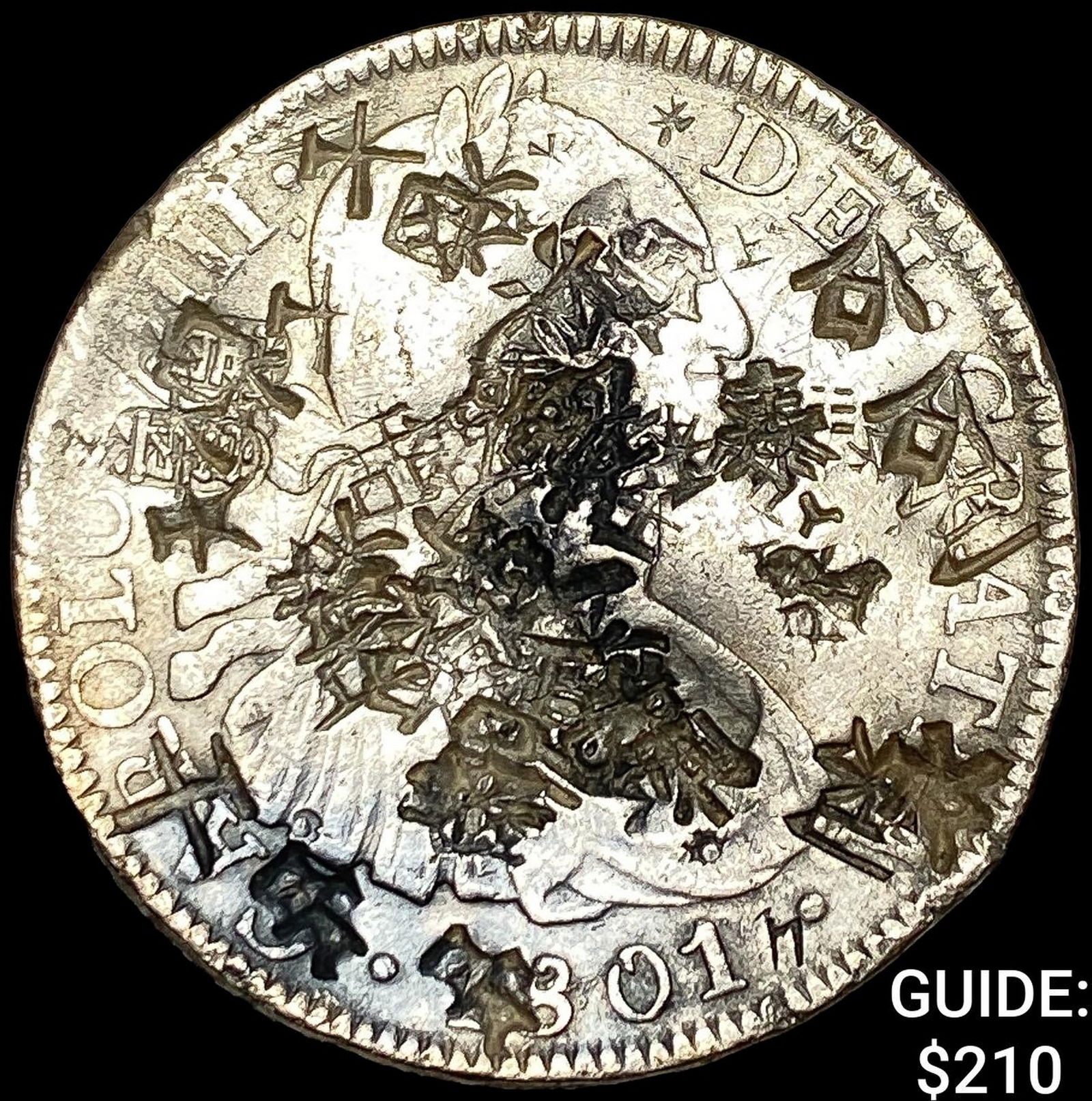 1801-Mo Mexico Silver 8 Reales Choppmarks NEARLY UNCIRCULATED: 1801-Mo Mexico Silver 8 Reales Choppmarks NEARLY UNCIRCULATED