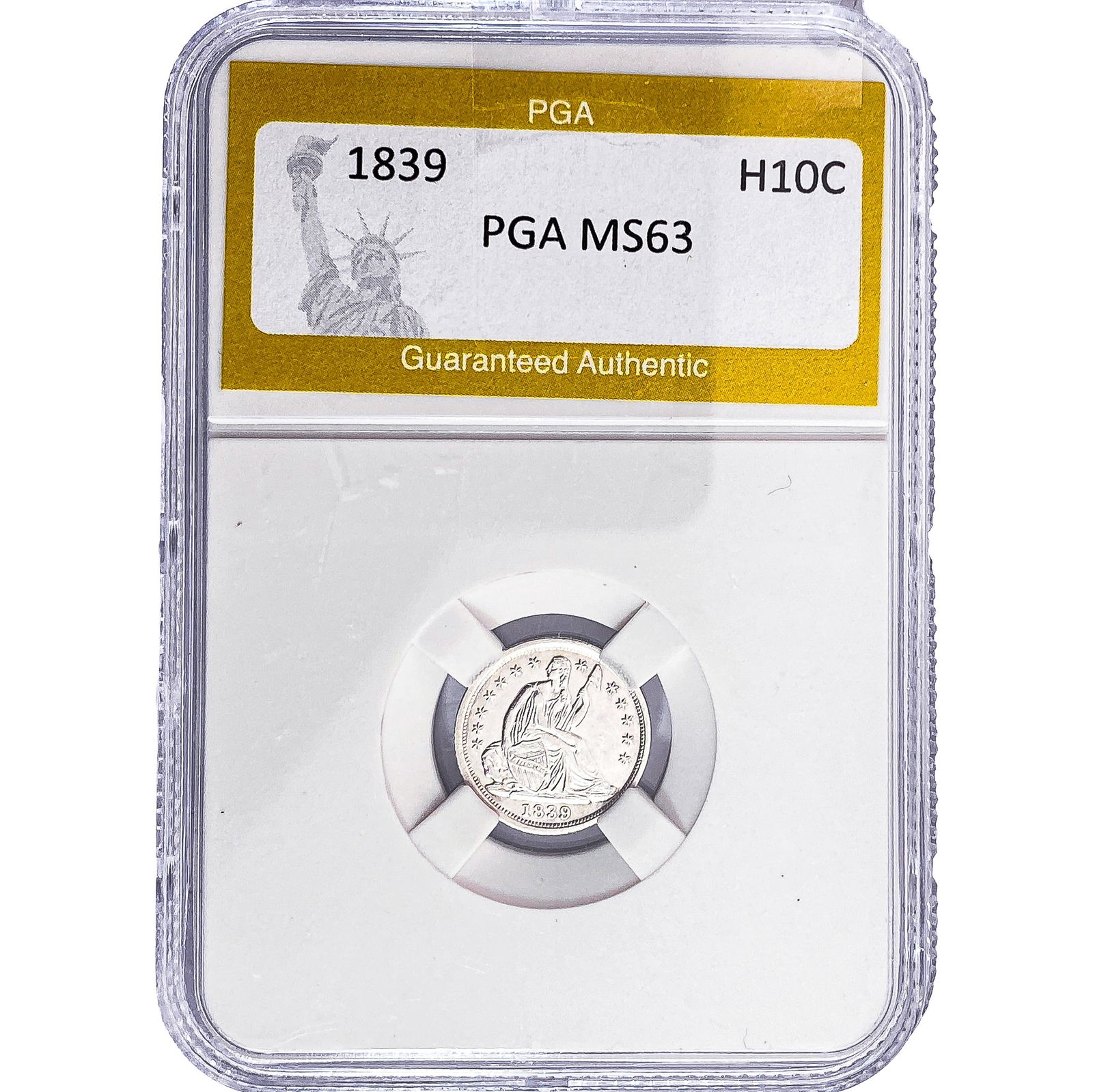 1839 Seated Liberty Half Dime PGA MS63: 1839 Seated Liberty Half Dime PGA MS63