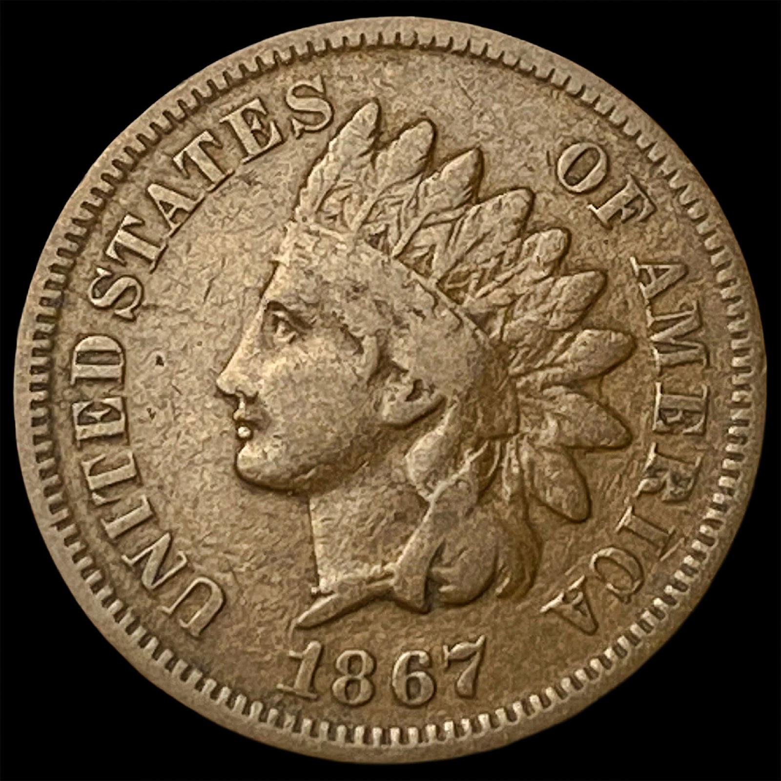 1867 Indian Head Cent LIGHTLY CIRCULATED: 1867 Indian Head Cent LIGHTLY CIRCULATED