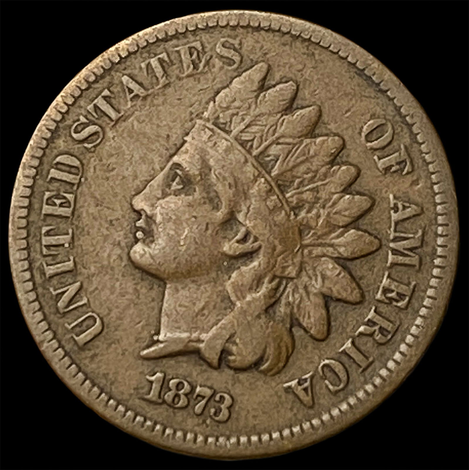 1873 Indian Head Cent LIGHTLY CIRCULATED: 1873 Indian Head Cent LIGHTLY CIRCULATED