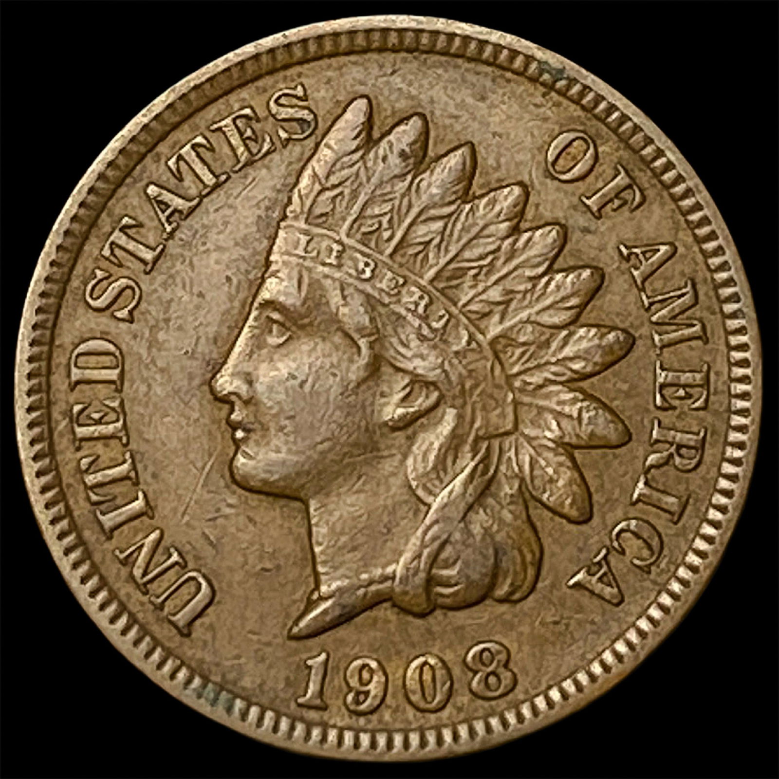 1908-S Indian Head Cent CLOSELY UNCIRCULATED: 1908-S Indian Head Cent CLOSELY UNCIRCULATED