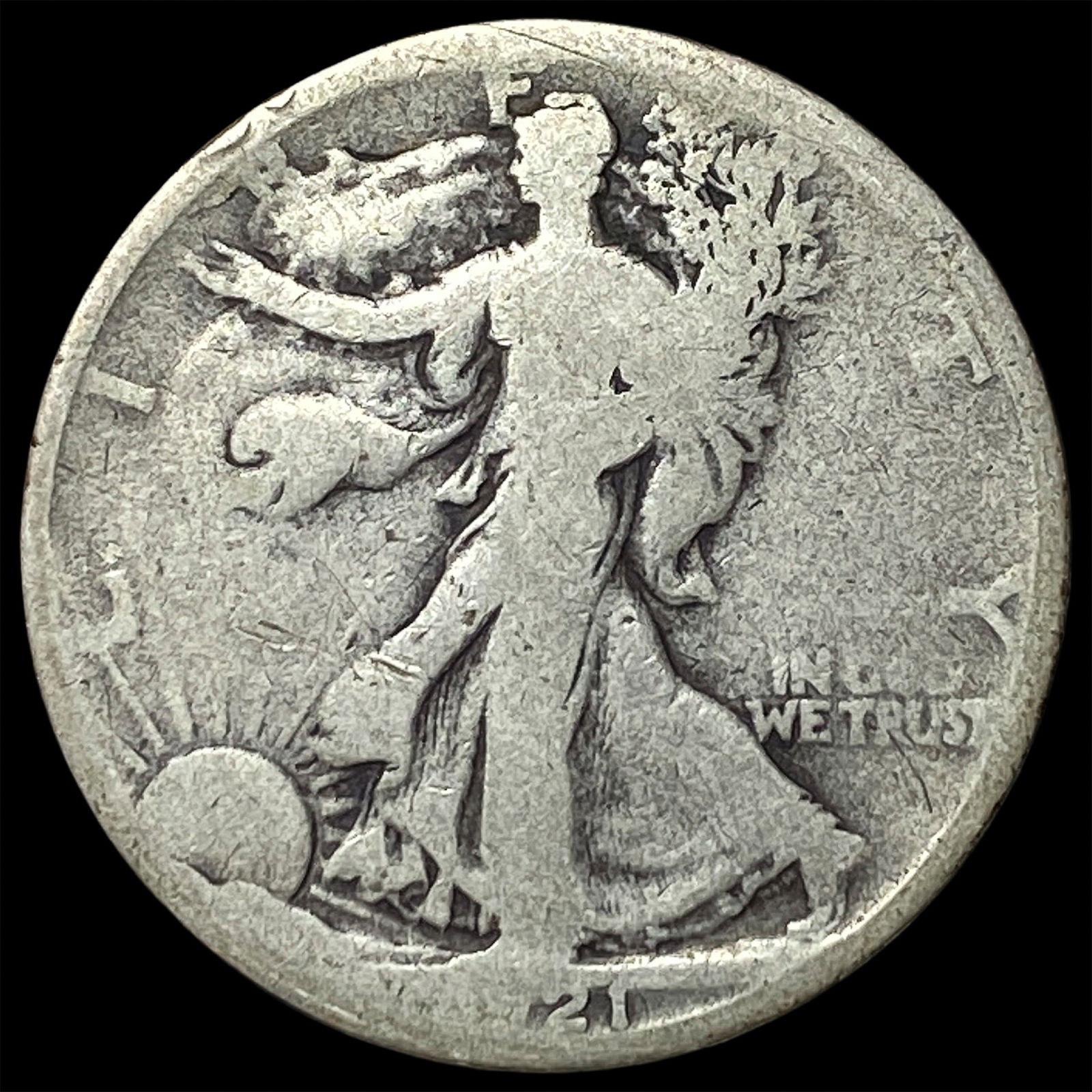 1921 Walking Liberty Half Dollar NICELY CIRCULATED: 1921 Walking Liberty Half Dollar NICELY CIRCULATED