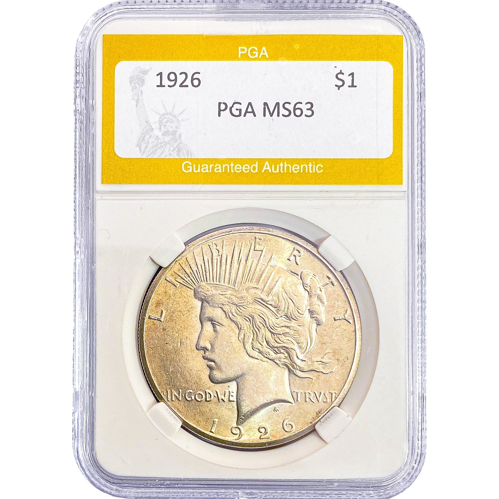 1926 Silver Peace Dollar PGA MS63: 1926 Silver Peace Dollar PGA MS63