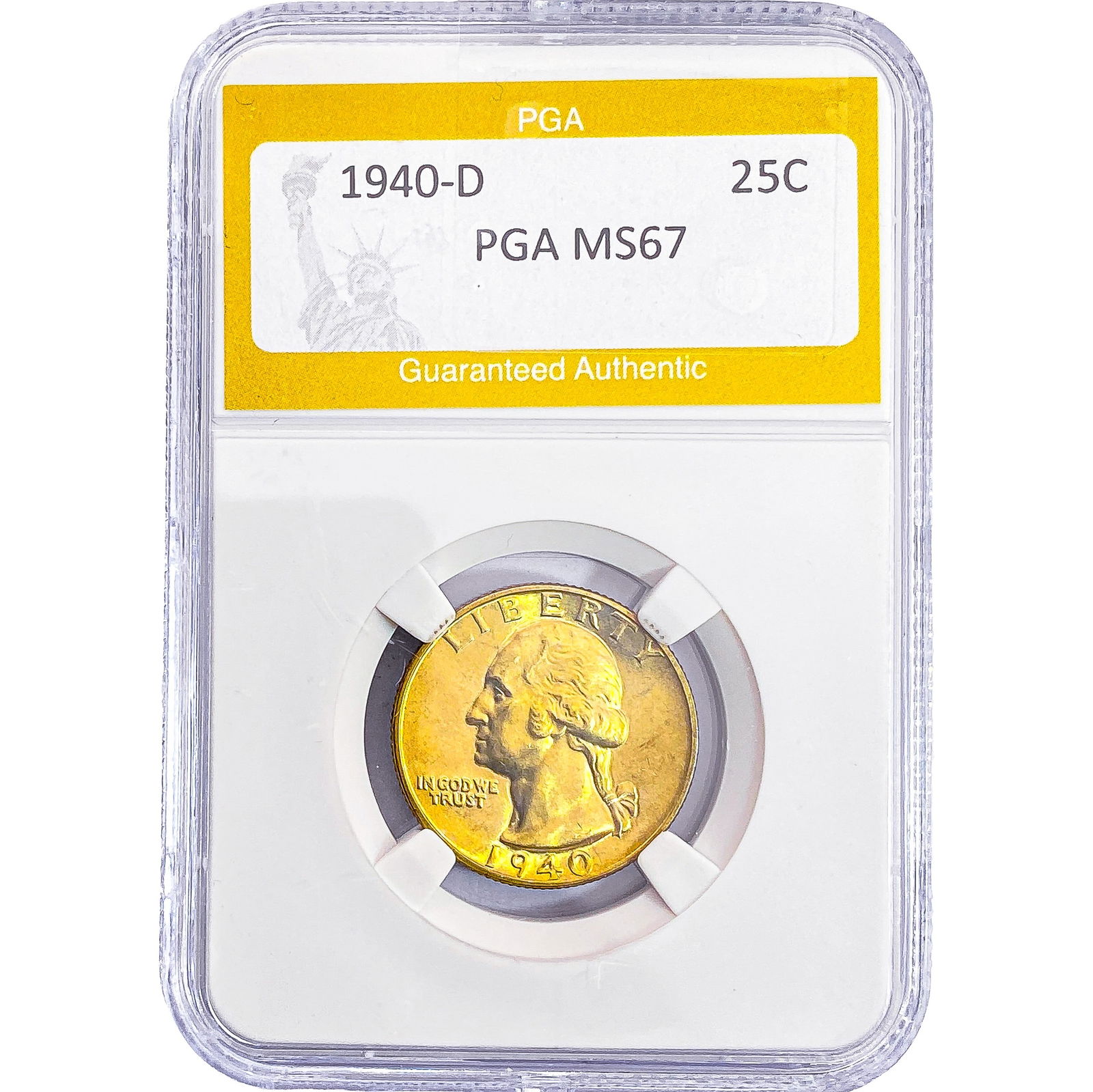 1940-D Washington Silver Quarter PGA MS67: 1940-D Washington Silver Quarter PGA MS67