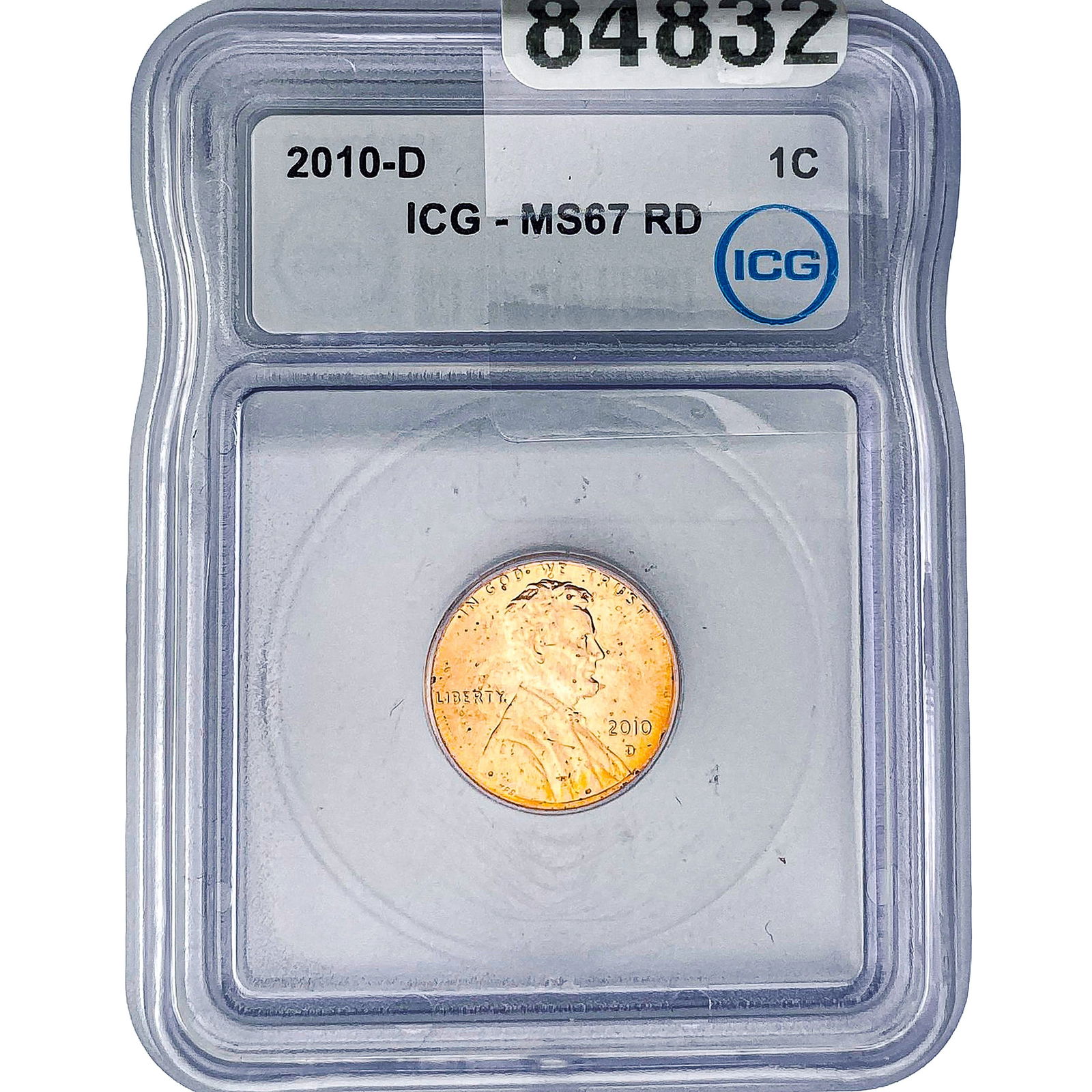 2010-D Lincoln Shield Penny ICG MS67 RD: 2010-D Lincoln Shield Penny ICG MS67 RD