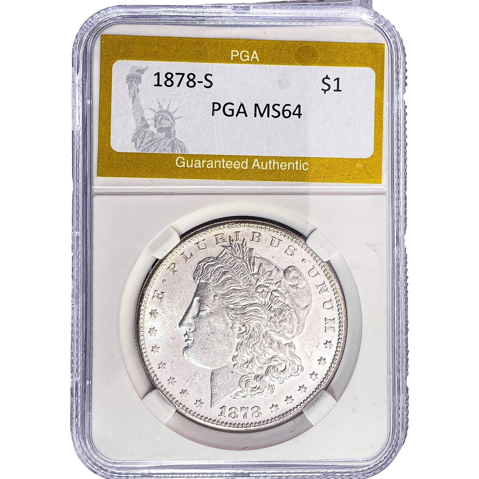 1878-S Morgan Silver Dollar PGA MS64: 1878-S Morgan Silver Dollar PGA MS64
