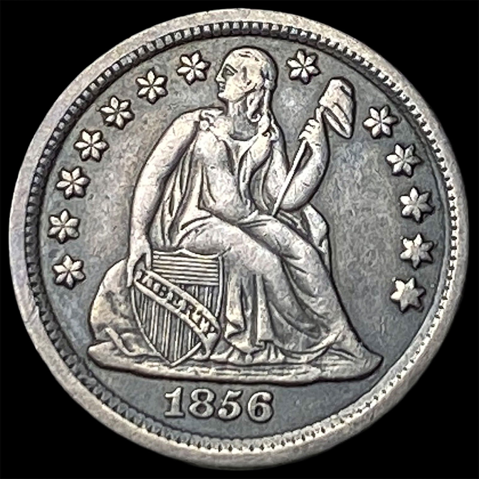1856 Seated Liberty Dime NEARLY UNCIRCULATED: 1856 Seated Liberty Dime NEARLY UNCIRCULATED