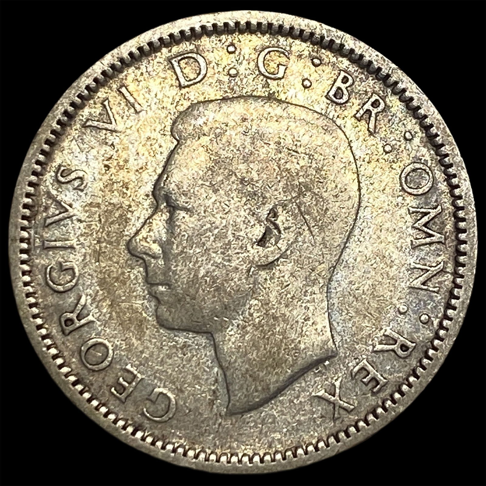 1943 England Silver Six Pence CLOSELY UNCIRCULATED: 1943 England Silver Six Pence CLOSELY UNCIRCULATED