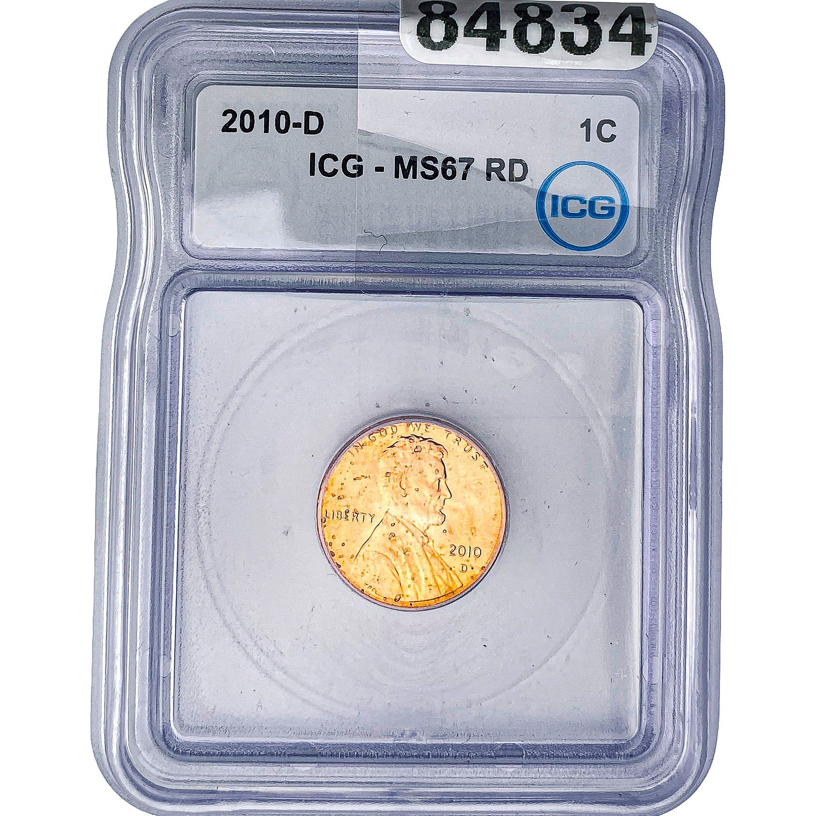 2010-D Lincoln Shield Penny ICG MS67 RD: 2010-D Lincoln Shield Penny ICG MS67 RD