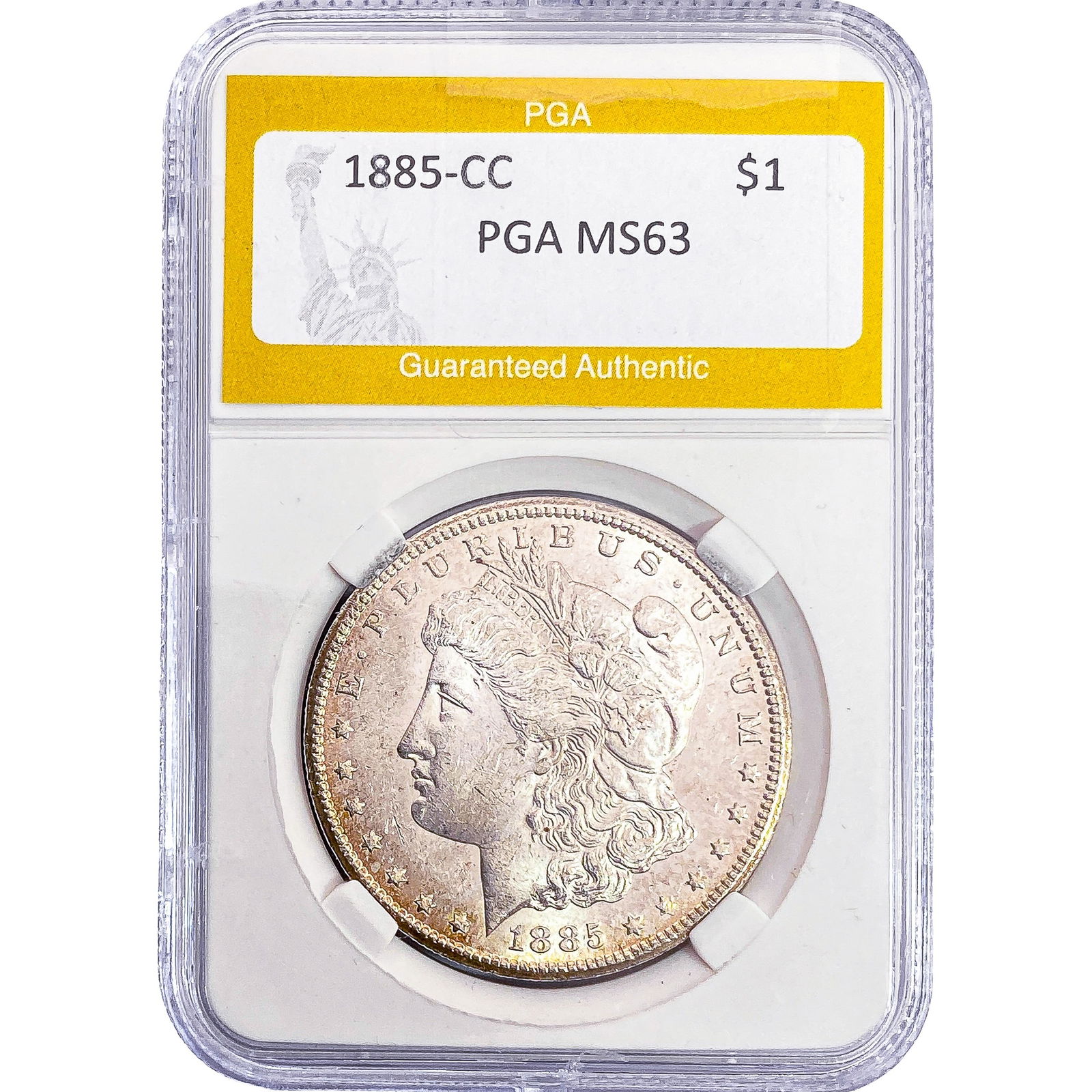 1885-CC Morgan Silver Dollar PGA MS63: 1885-CC Morgan Silver Dollar PGA MS63