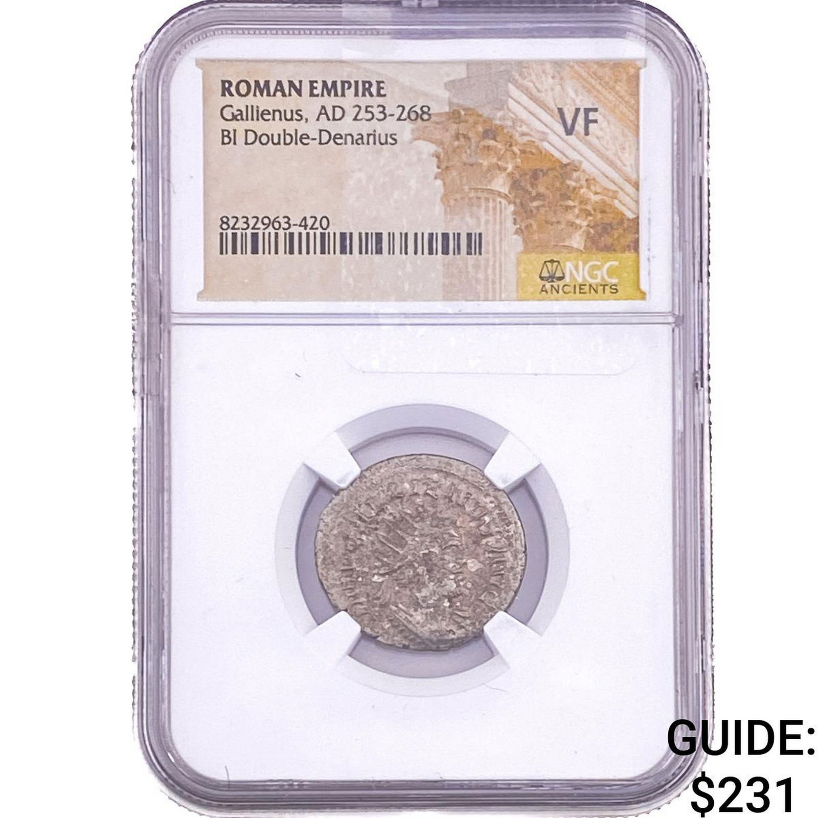 Roman Gallienus,AD 253-268 BI Double-Denarius NGC VF: Roman Gallienus,AD 253-268 BI Double-Denarius NGC VF