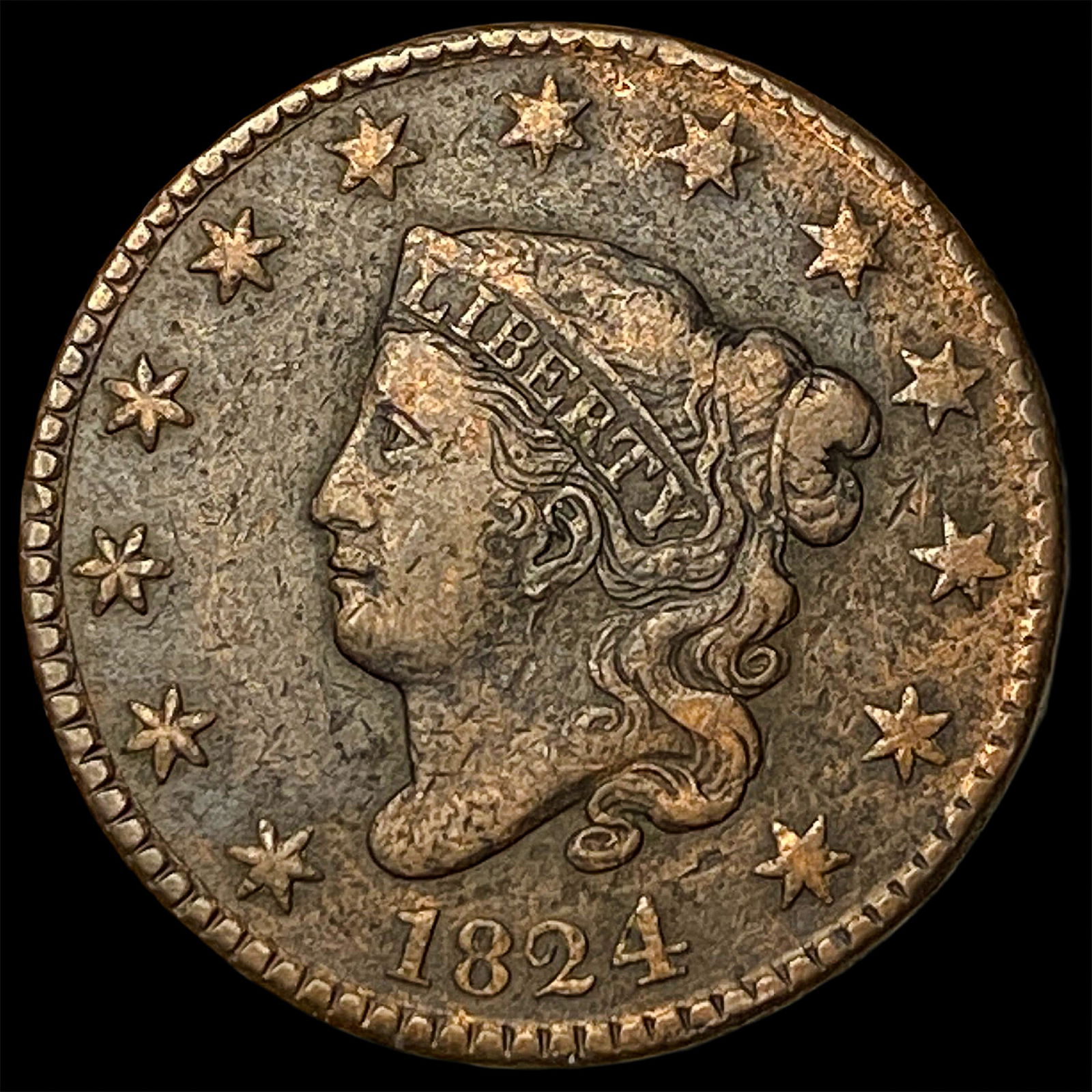 1824 Coronet Head Large Cent LIGHTLY CIRCULATED (1 of 2)