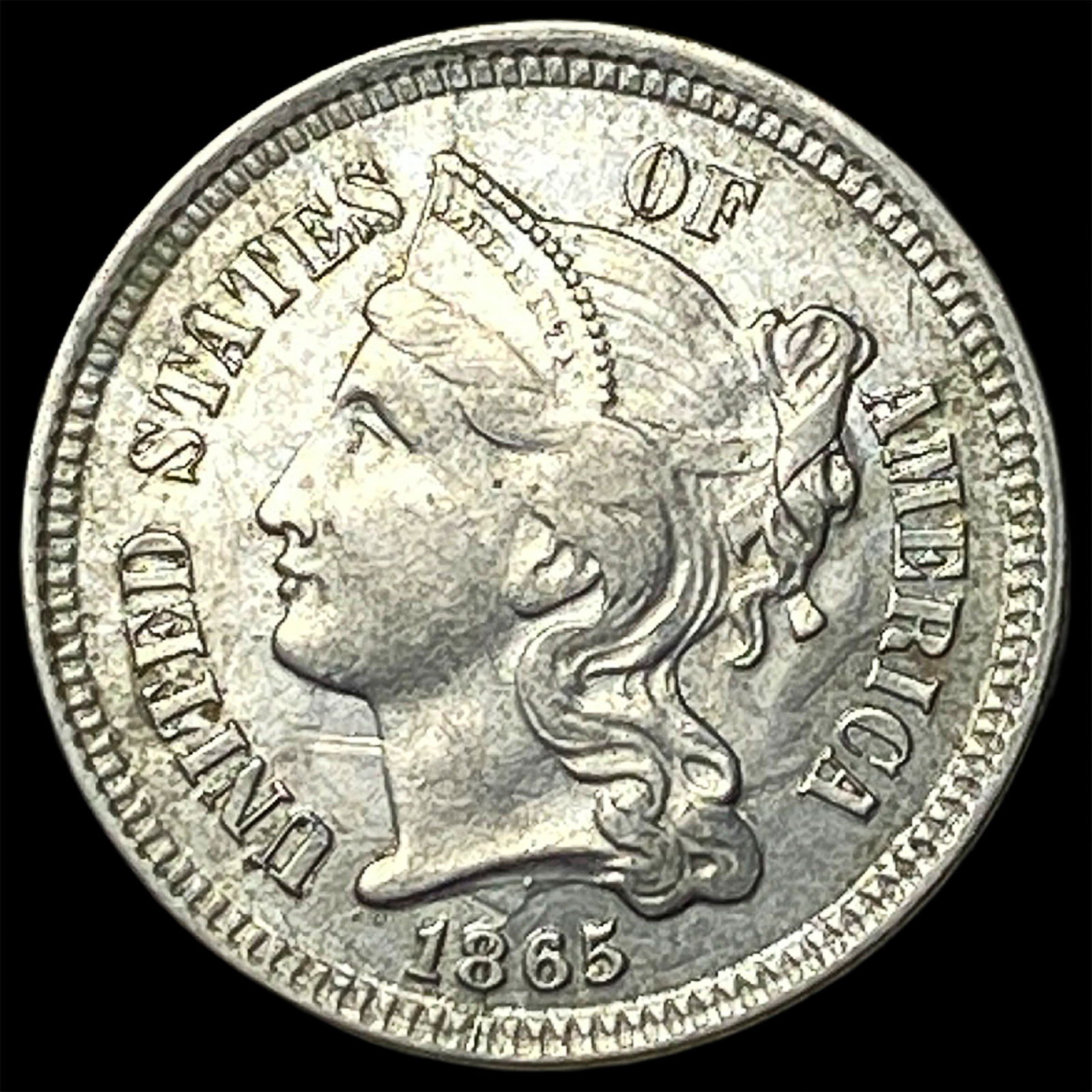 1865 Nickel Three-Cent Piece UNCIRCULATED: 1865 Nickel Three-Cent Piece UNCIRCULATED