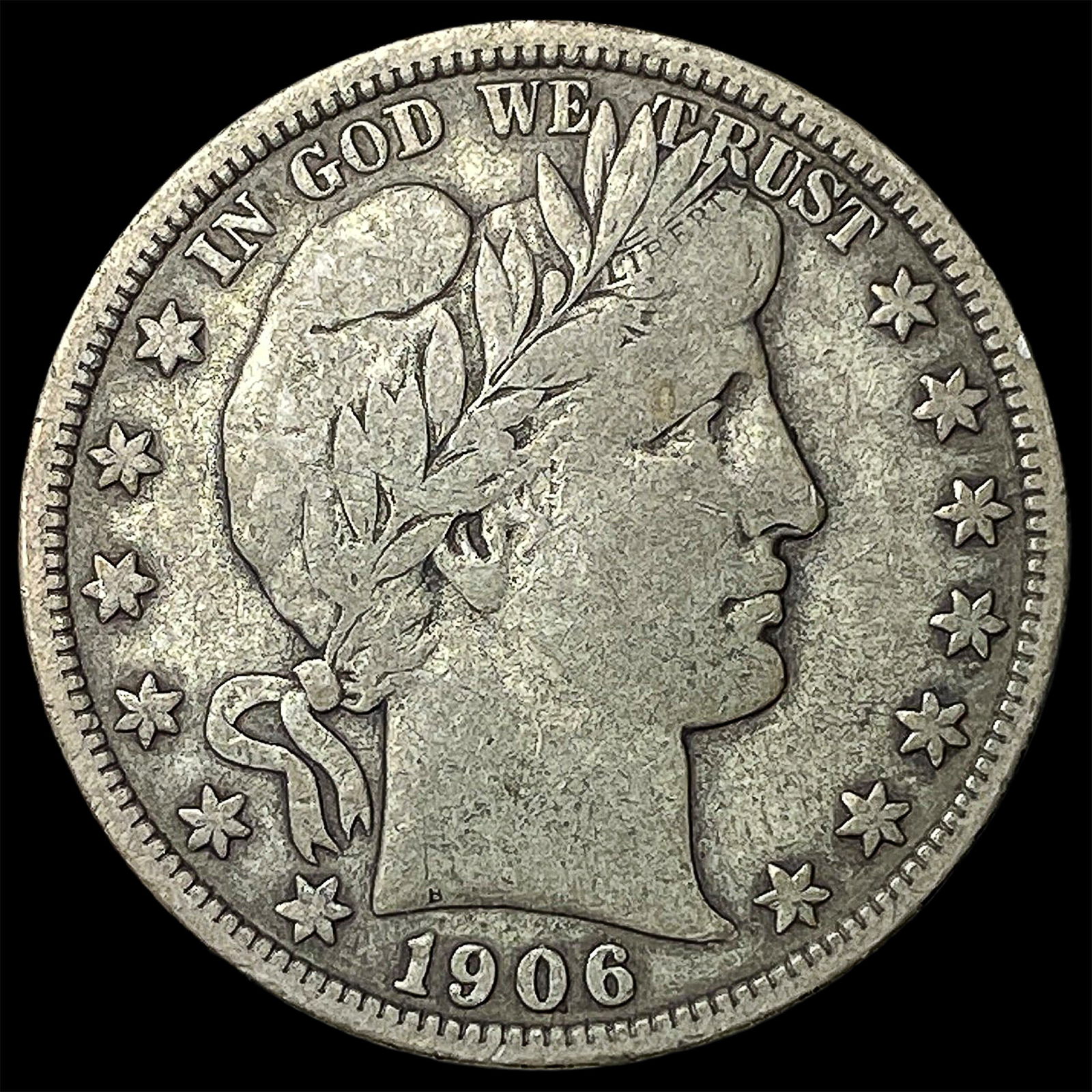 1906-D Silver Barber Half Dollar LIGHTLY CIRCULATED: 1906-D Silver Barber Half Dollar LIGHTLY CIRCULATED