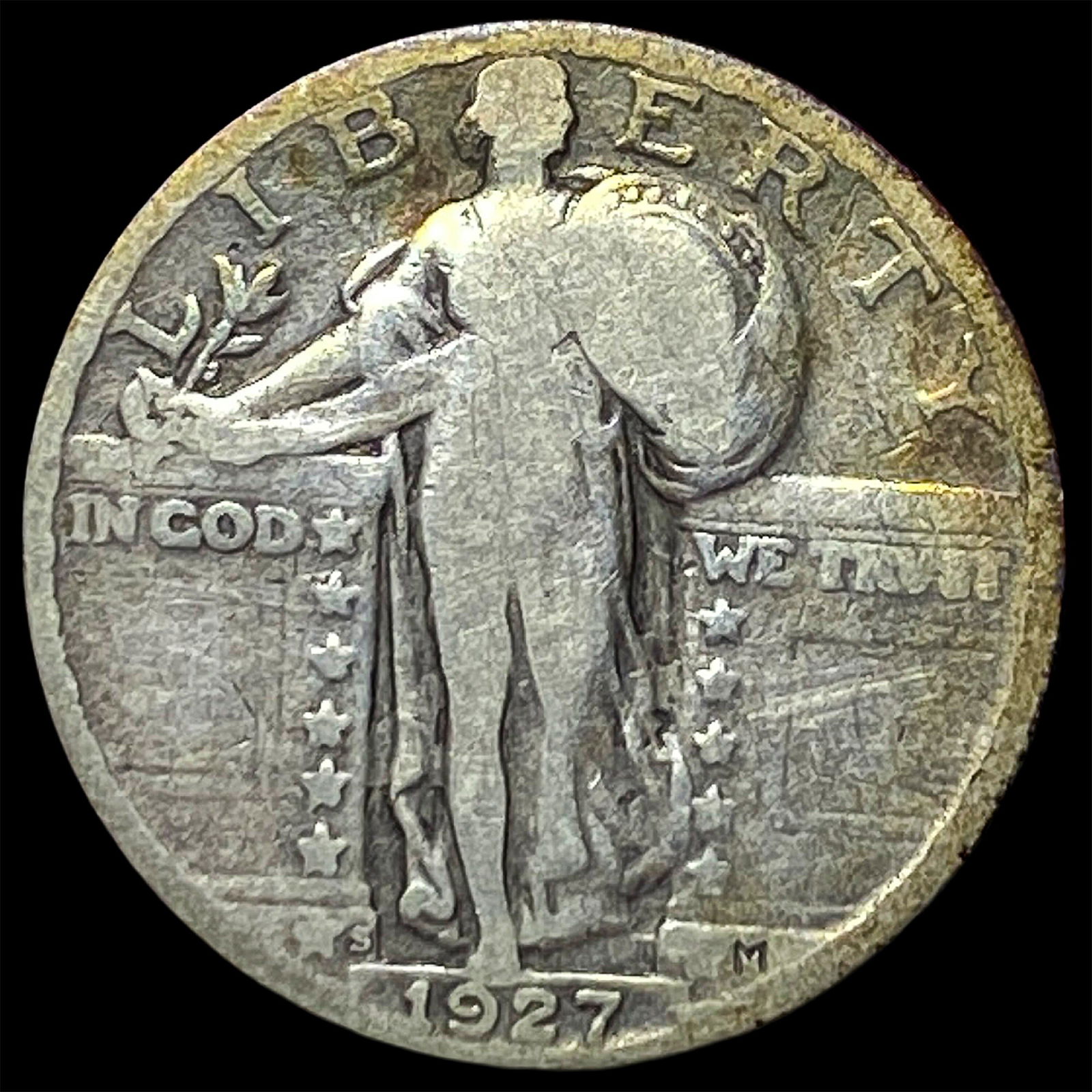 1927-S Standing Liberty Quarter NICELY CIRCULATED: 1927-S Standing Liberty Quarter NICELY CIRCULATED