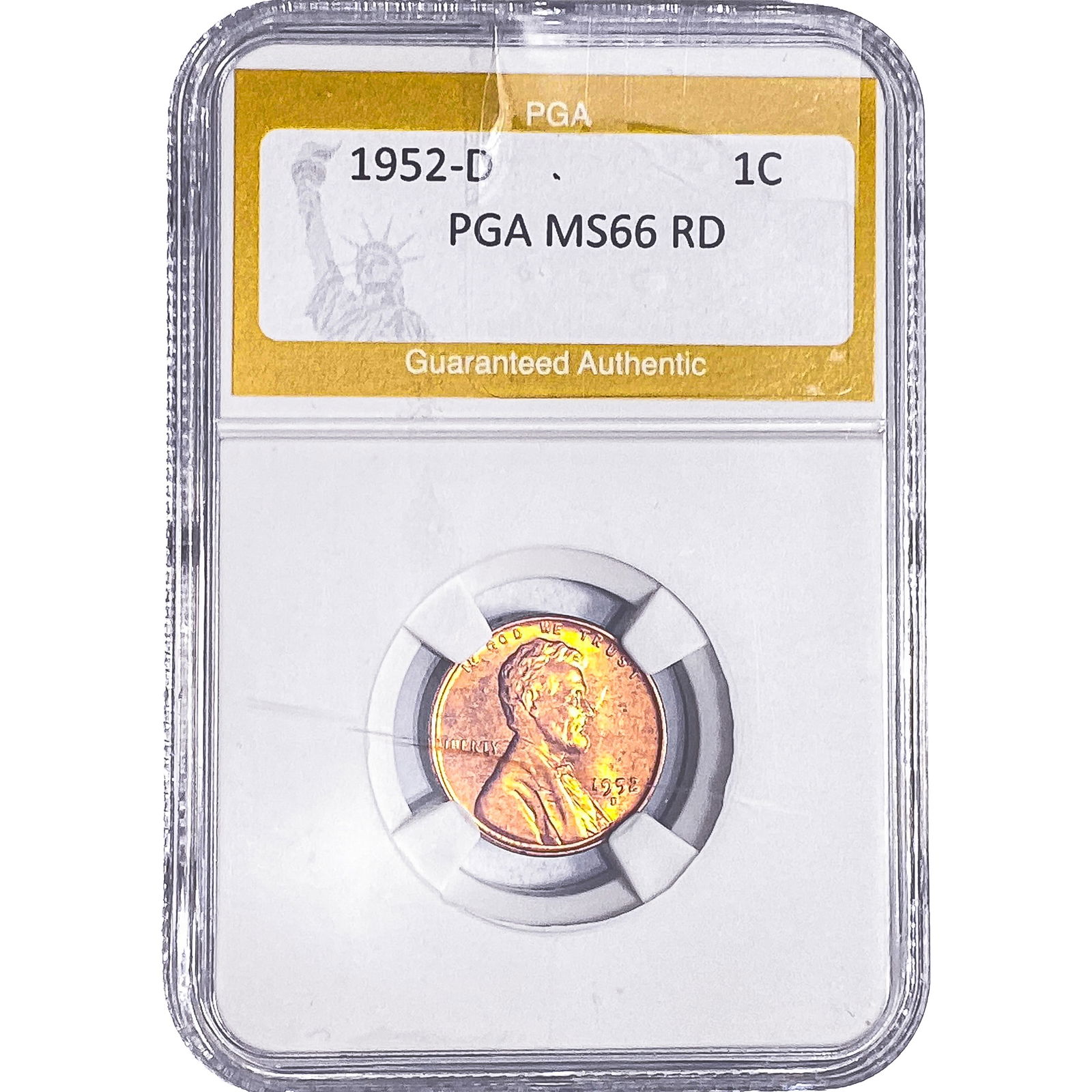 1952-D Wheat Cent PGA MS66 RD: 1952-D Wheat Cent PGA MS66 RD