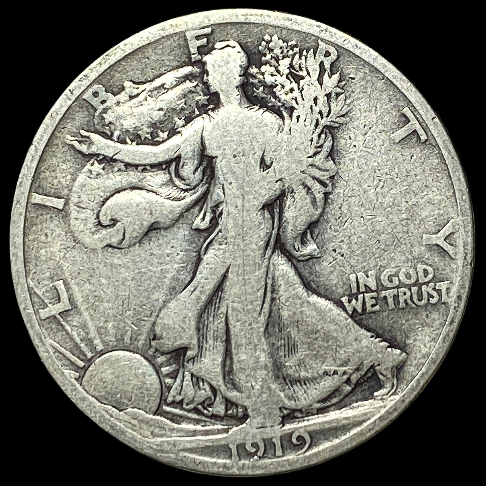 1919-D Walking Liberty Half Dollar LIGHTLY CIRCULATED: 1919-D Walking Liberty Half Dollar LIGHTLY CIRCULATED