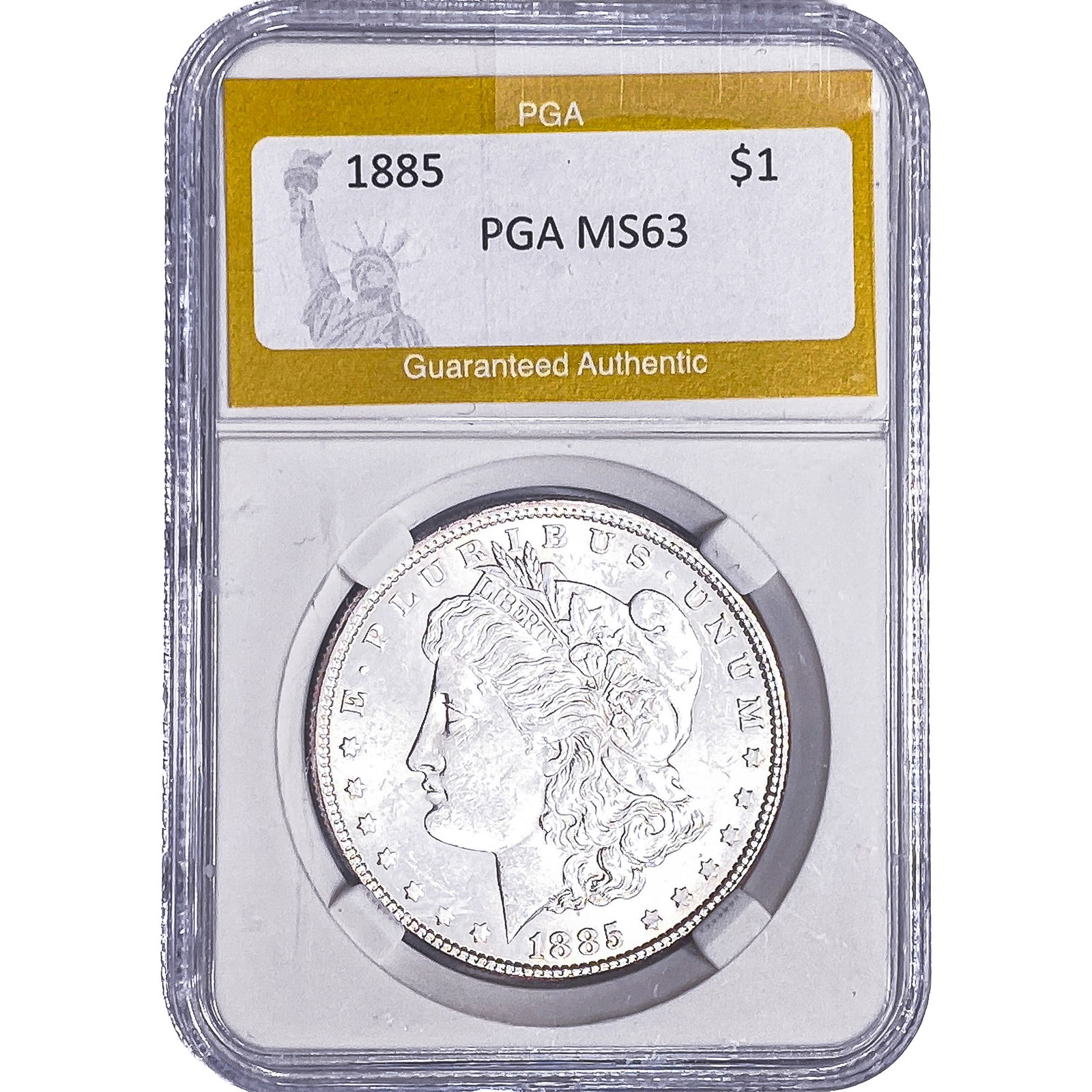 1885 Morgan Silver Dollar PGA MS63: 1885 Morgan Silver Dollar PGA MS63