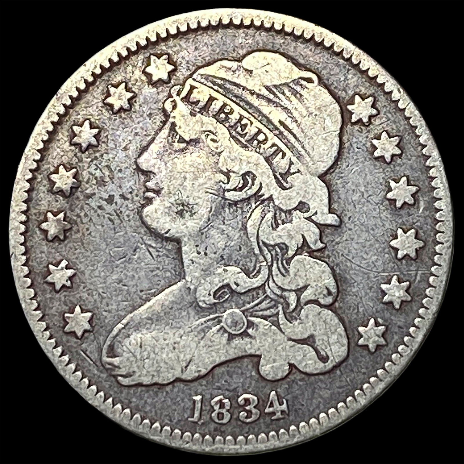1834 Capped Bust Silver Quarter LIGHTLY CIRCULATED (1 of 2)