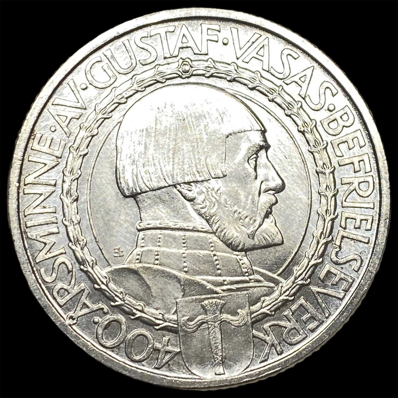 1921 Sweden Silver 2 Kroner UNCIRCULATED: 1921 Sweden Silver 2 Kroner UNCIRCULATED