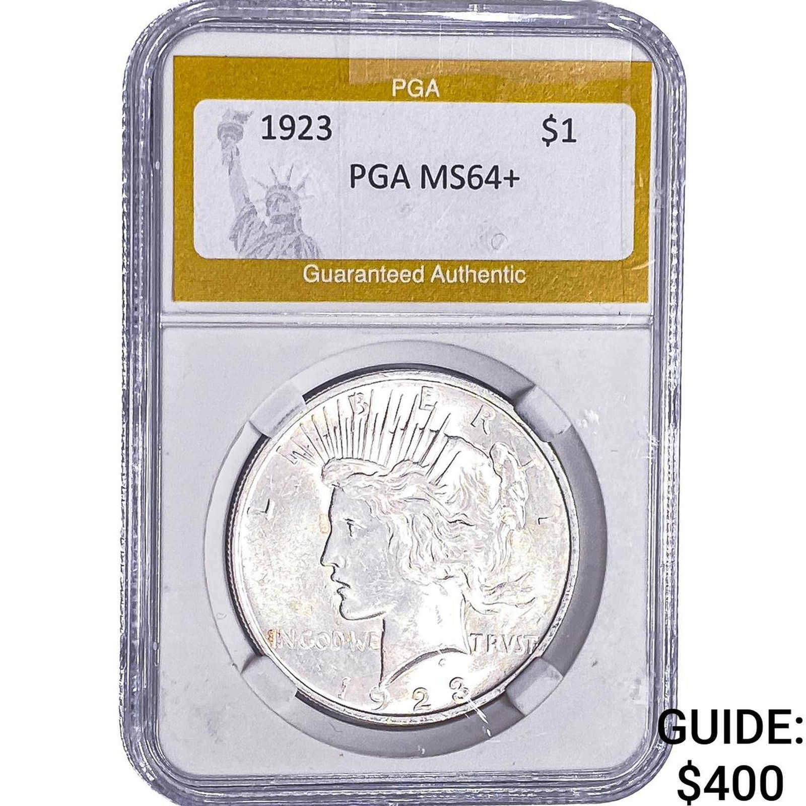 1923 Silver Peace Dollar PGA MS64+: 1923 Silver Peace Dollar PGA MS64+