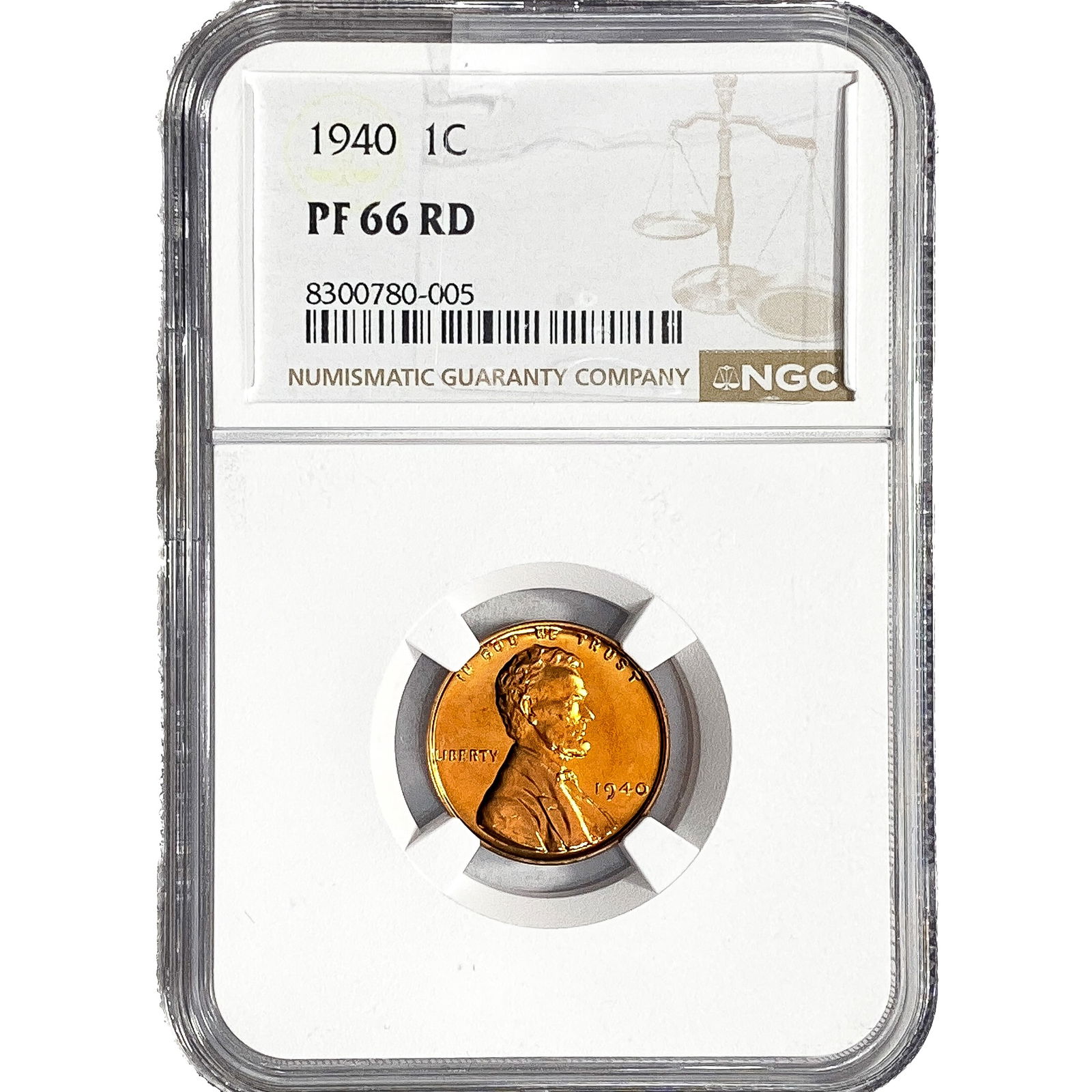 1940 Wheat Cent NGC PF66 RD: 1940 Wheat Cent NGC PF66 RD