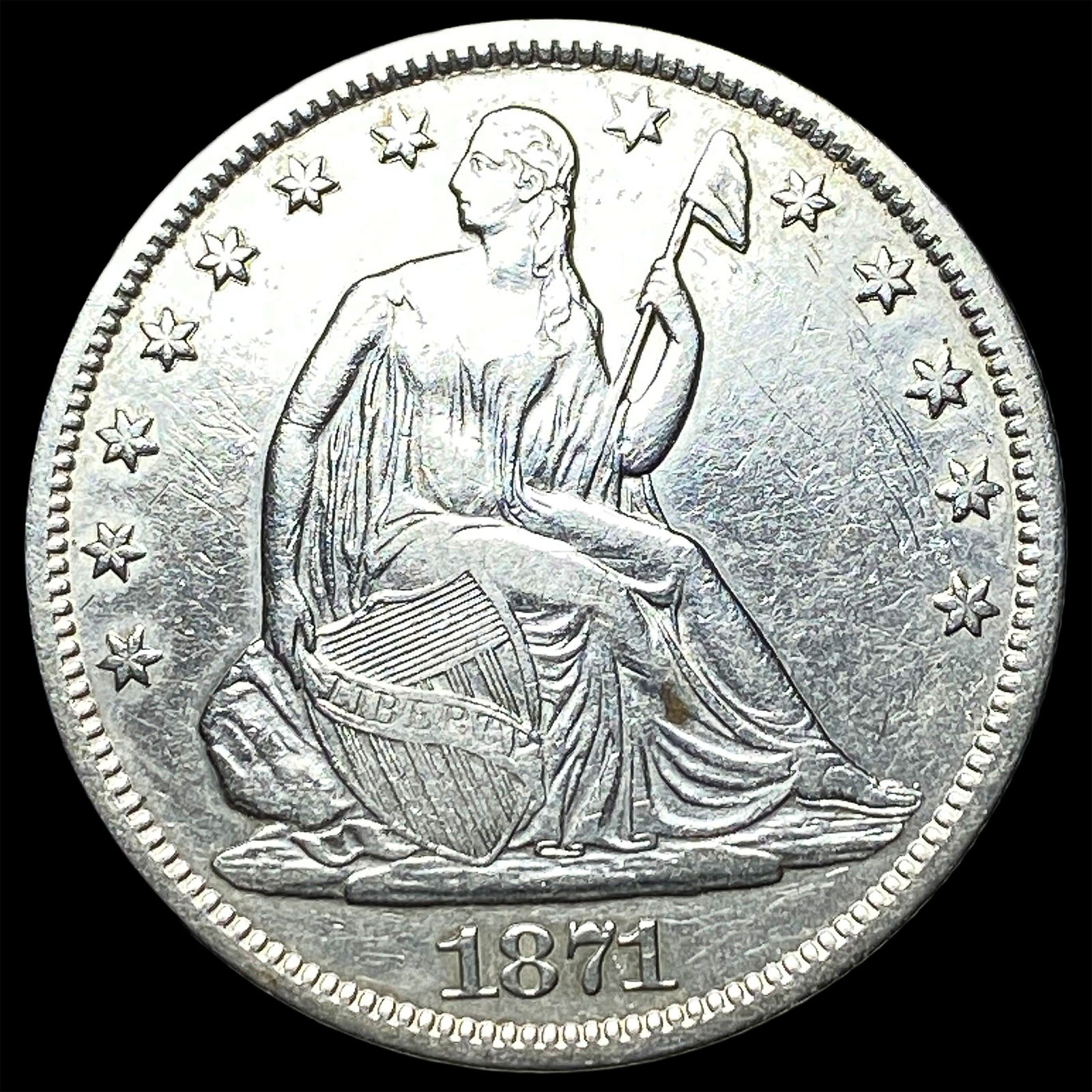 1871-S Seated Liberty Half Dollar CLOSELY UNCIRCULATED (1 of 2)