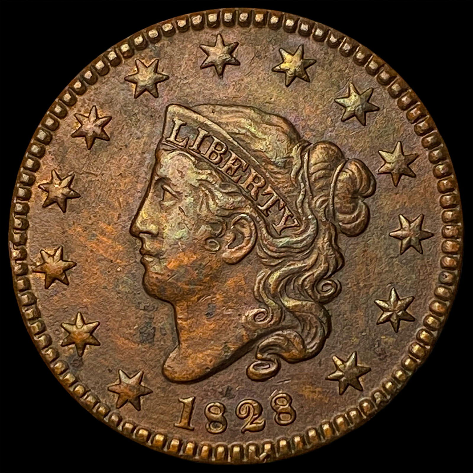 1828 Coronet Head Large Cent CLOSELY UNCIRCULATED (1 of 2)